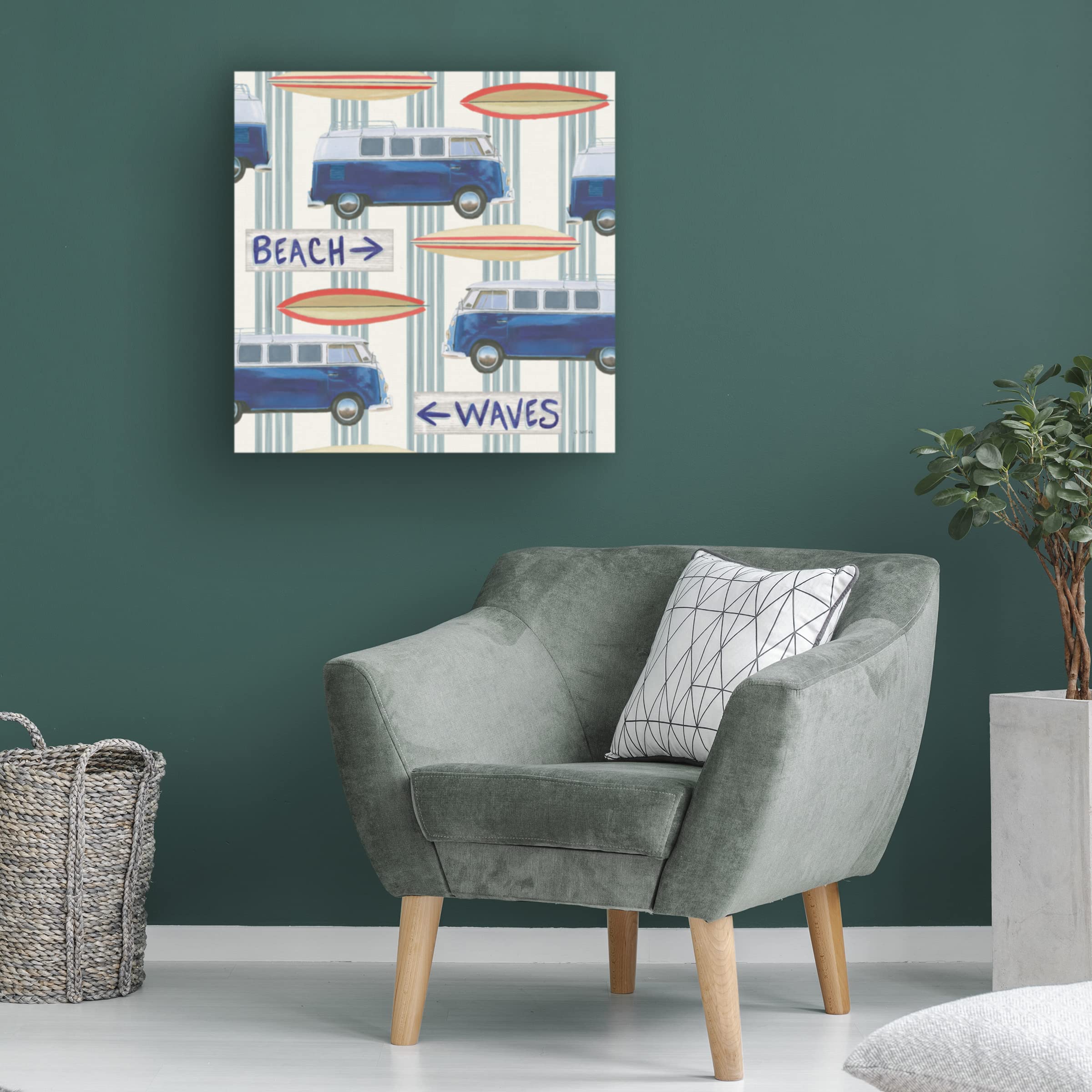 James Wiens 'Beach Time Pattern III' Canvas Wall Art Print - Coastal Decor for Living Room, Bedroom & Beach House