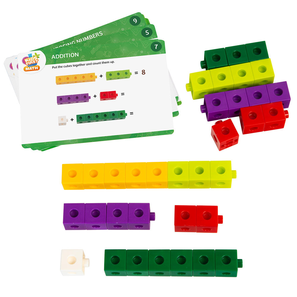 Kids First Math: Educational Linking Cubes Math Kit with Activity Cards for Early Learning & Homeschooling | Perfect for Classroom & Home Use