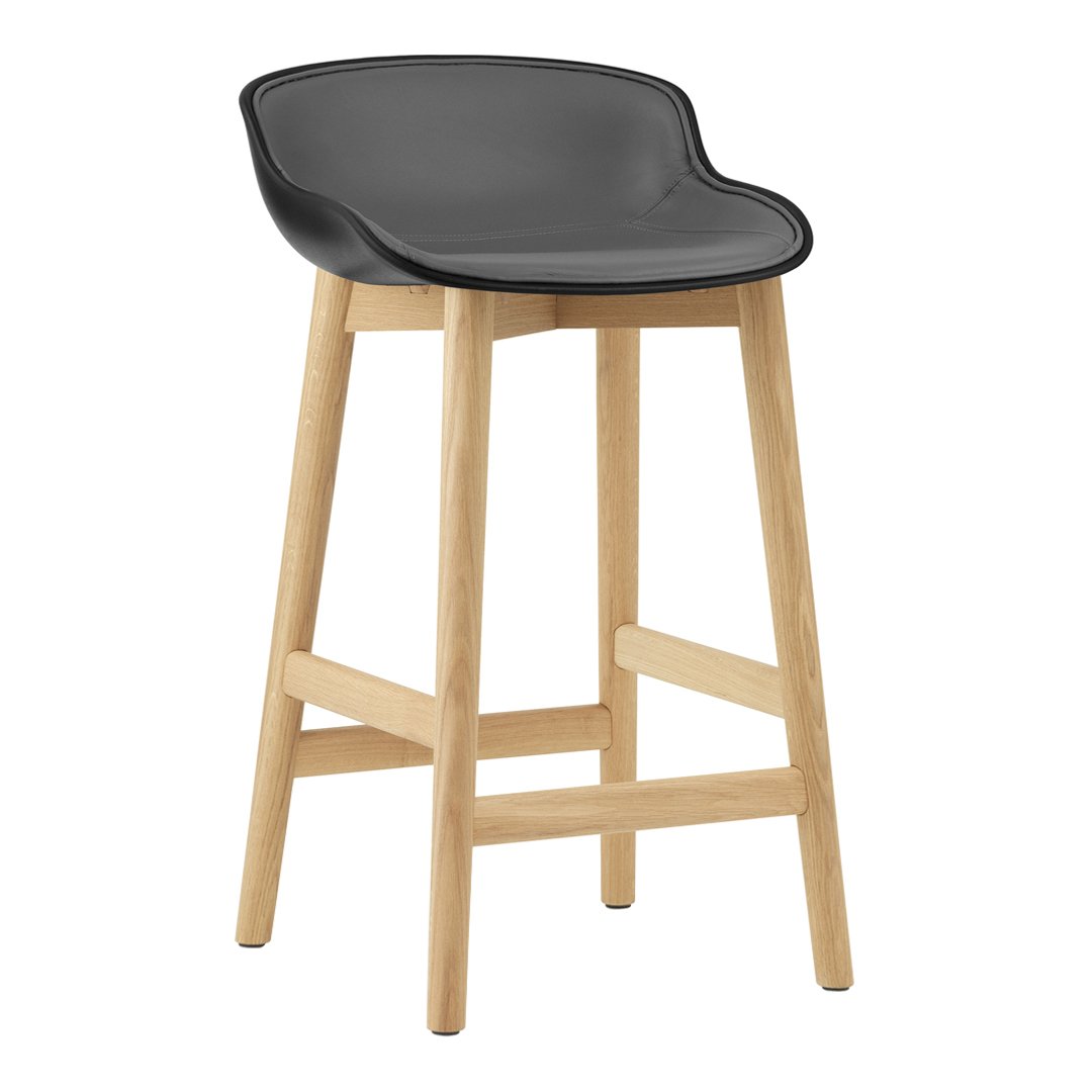 Stylish Hyg Counter Stool with Front Upholstered Seat & Wooden Base - Perfect for Kitchen Islands, Breakfast Bars & Home Decor