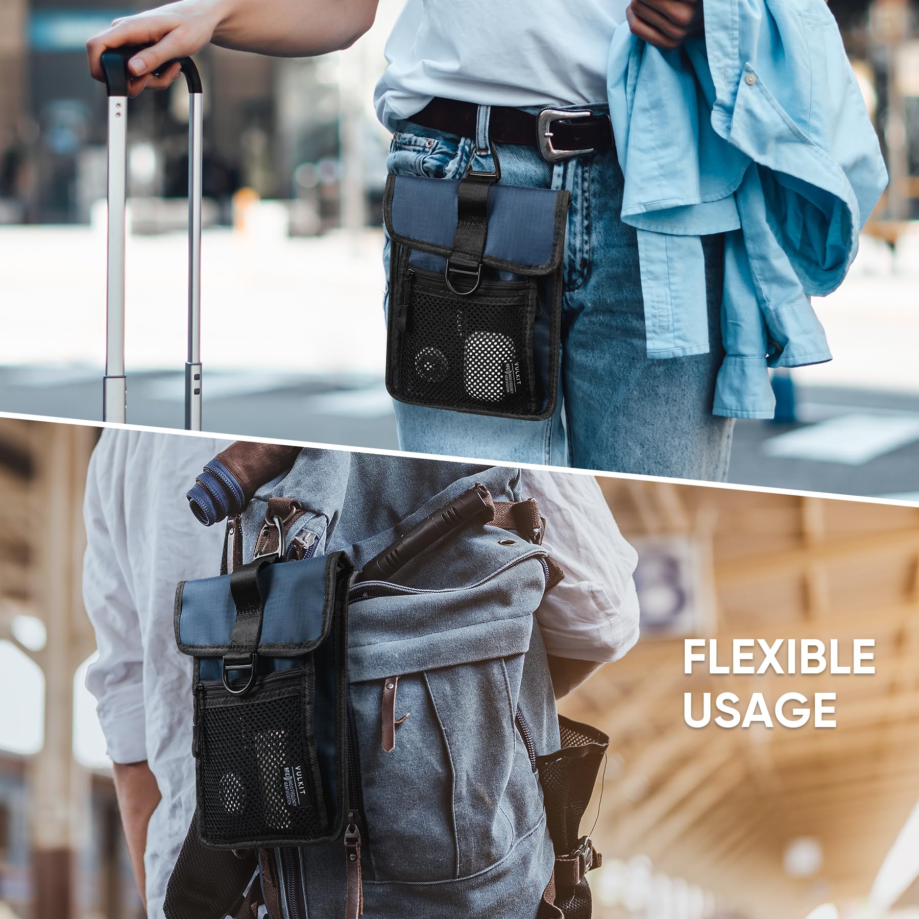 VULKIT RFID Blocking Neck Wallet Passport Holder - Secure Travel Pouch for Men & Women - Perfect for Airports, Cruises & International Trips