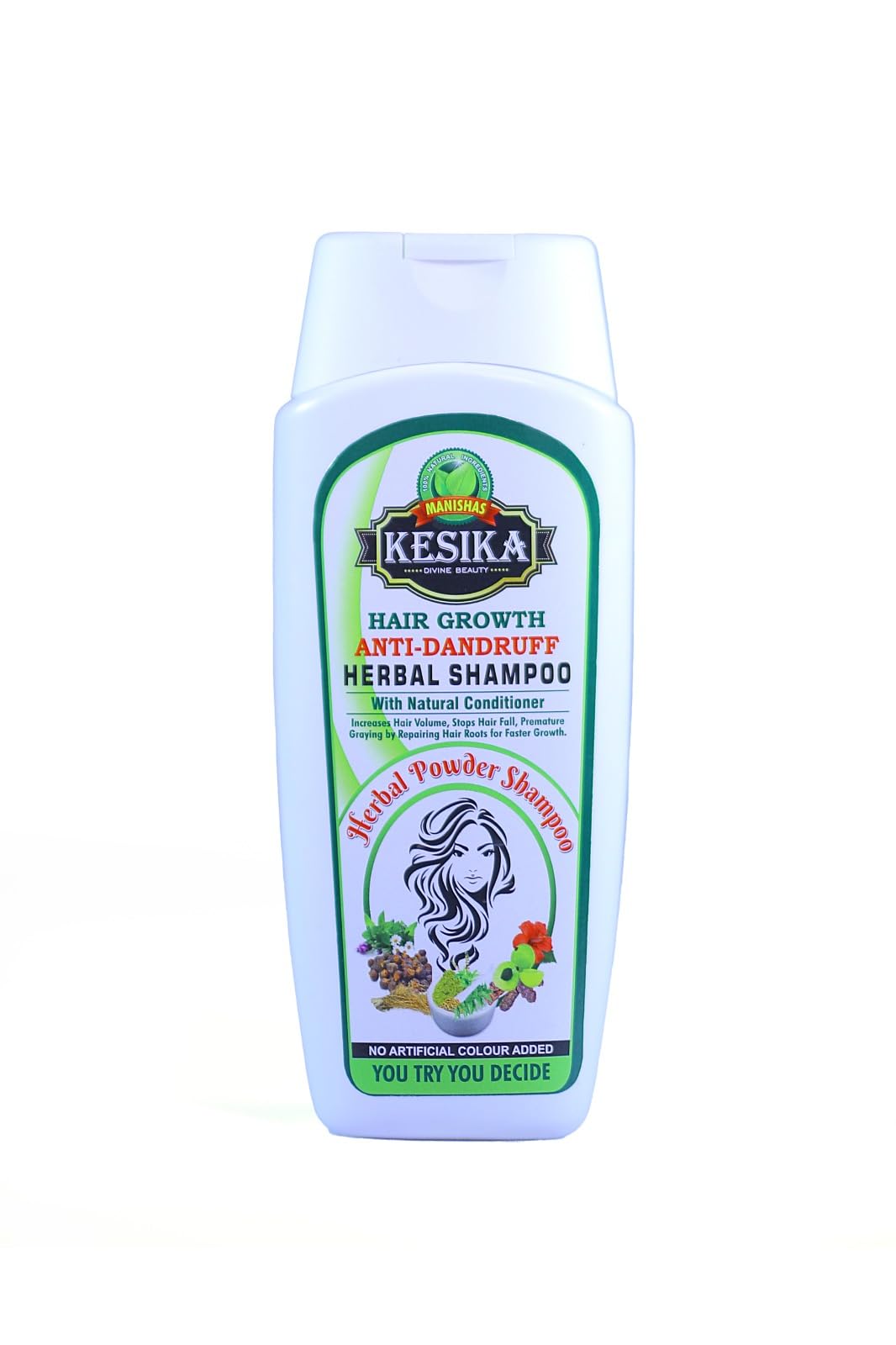 KESIKA Natural Herbal Shampoo for Hair Growth & Anti-Dandruff | Ayurvedic Hair Fall Control Shampoo with Conditioner for Women & Men - 200ml | Promotes Healthy Scalp & Thicker Hair for Daily Hair Care Routine