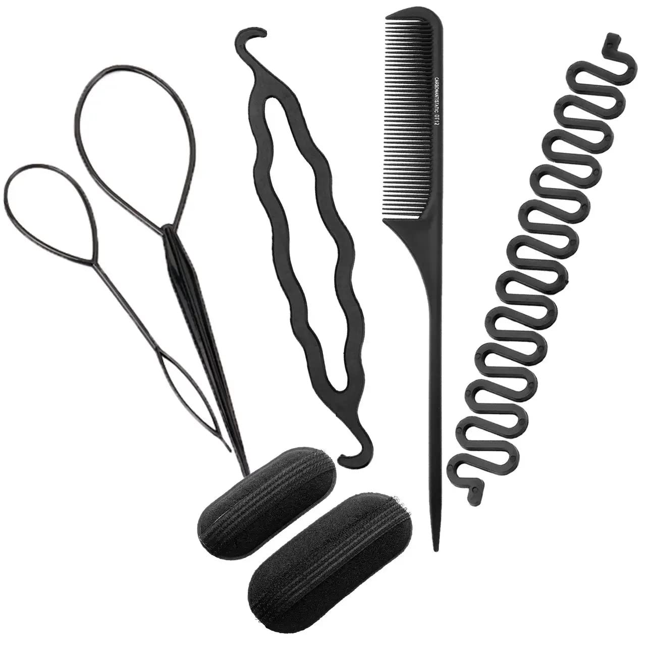 VSAKSH Hair Styling Kit - Ponytail Twist Tool, Magic French Braid Maker, Bump Up Volume Inserts, Topsy Tail & Bun Maker for Women & Girls | Perfect for Updos, Weddings & Everyday Hairstyles
