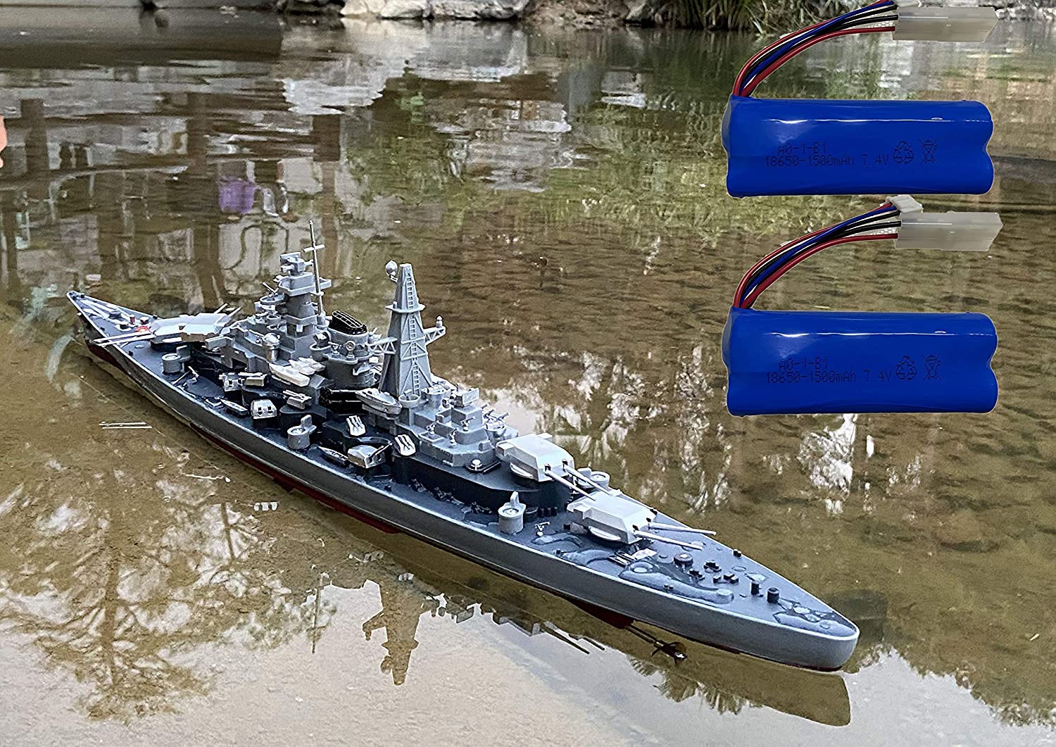 SOWOFA 27B Upgraded RC Battleship Toy - Large Military Model with Long Battery Life & Dual Battery System - Remote Control Warship for Kids & Adults - Perfect for Collectors, Display, and Outdoor Water Play