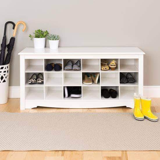18 Inch Shoe Cubbie Bench - Storage Organizer with Multiple Size Options | Perfect for Entryway, Mudroom & Closet Organization