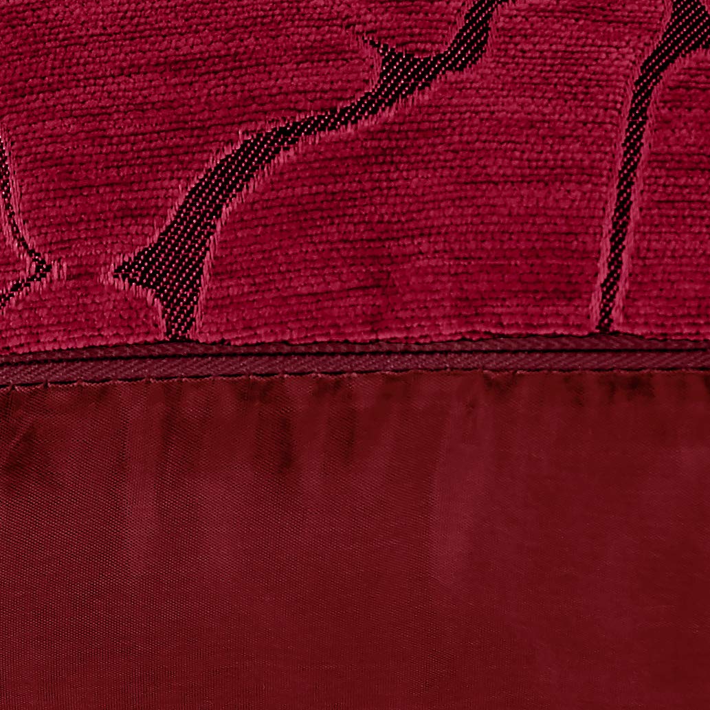 18x18 Inch Violet Linen Milano Decorative Throw Pillows - Artistic Design Burgundy Cushion for Sofa, Bed, Living Room & Home Decor