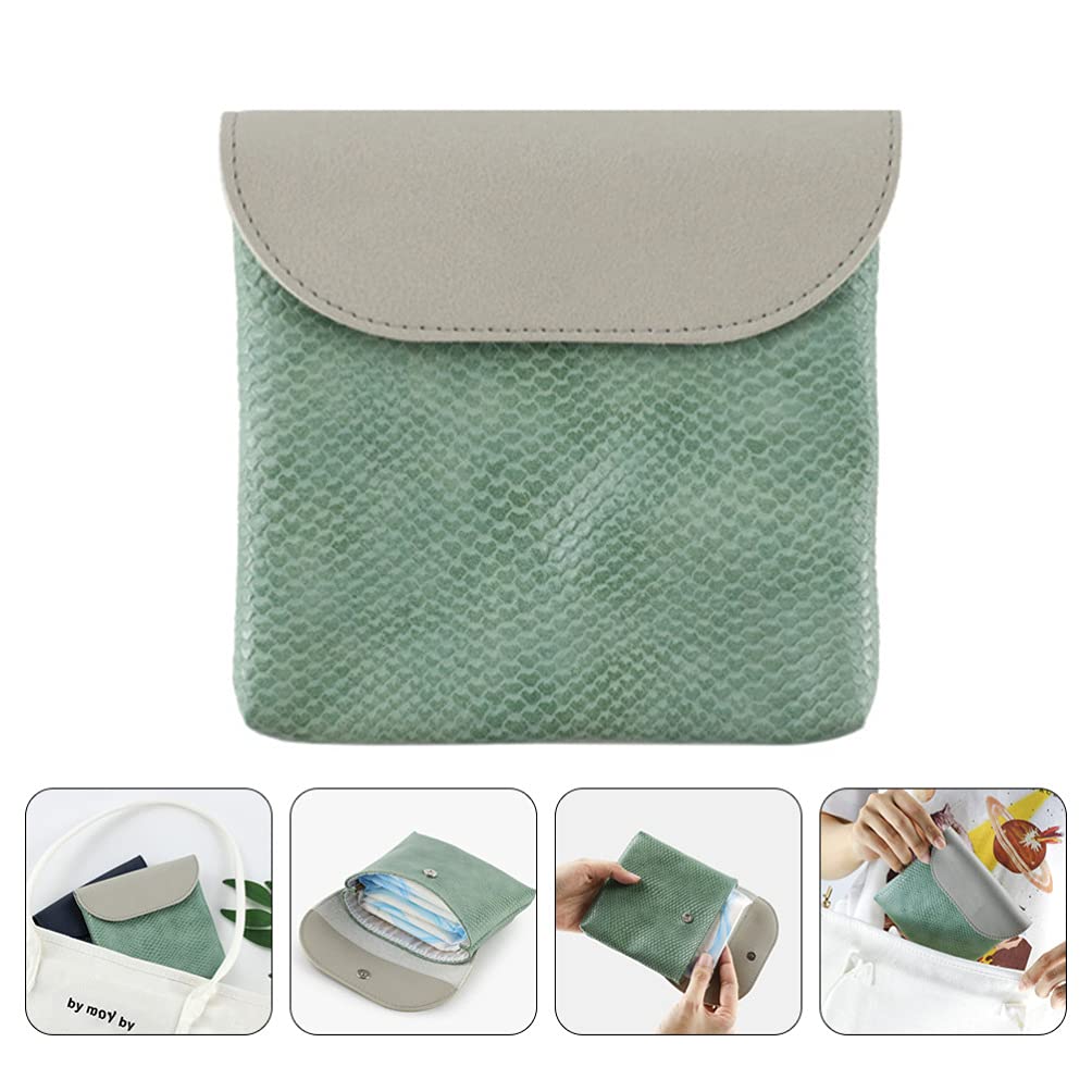 Premium Snake-Print PU Leather Sanitary Napkin Storage Bag & Coin Wallet - Stylish Change Purse for Women, Perfect for Travel, Gym, and Everyday Use