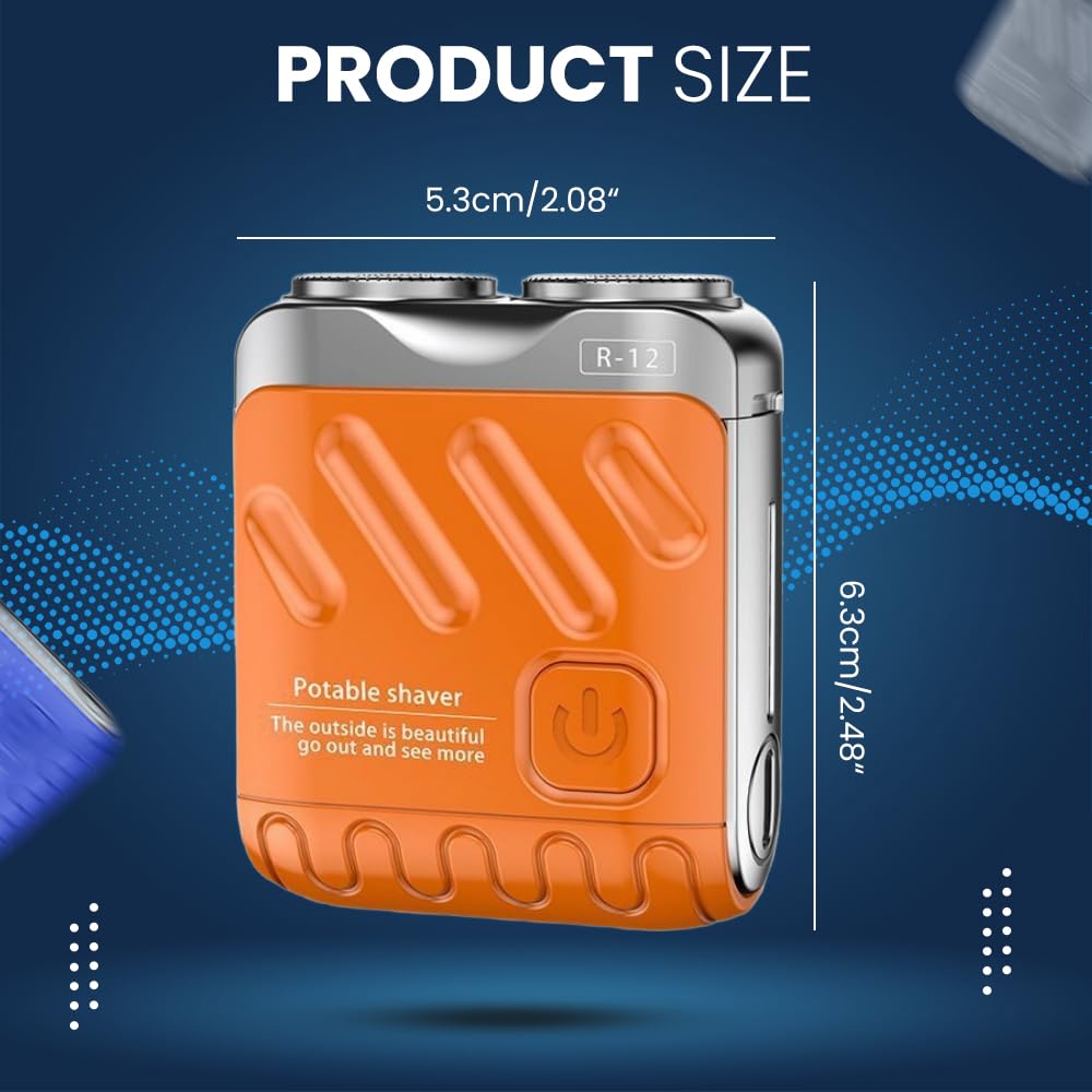 Upgrade Mini Portable Electric Shaver for Men - Travel Beard Trimmer with Suitcase Design, Rechargeable Cordless Shaver for Smooth Shaving at Home & Travel (Blue) | Perfect for Business Trips, Camping & Daily Grooming