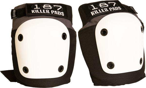 187 Fly Knee Pads - Breathable Protective Gear for Skateboarding, BMX & Cycling - M Size Grey/Black with White Accents - Ideal for Extreme Sports & Outdoor Activities