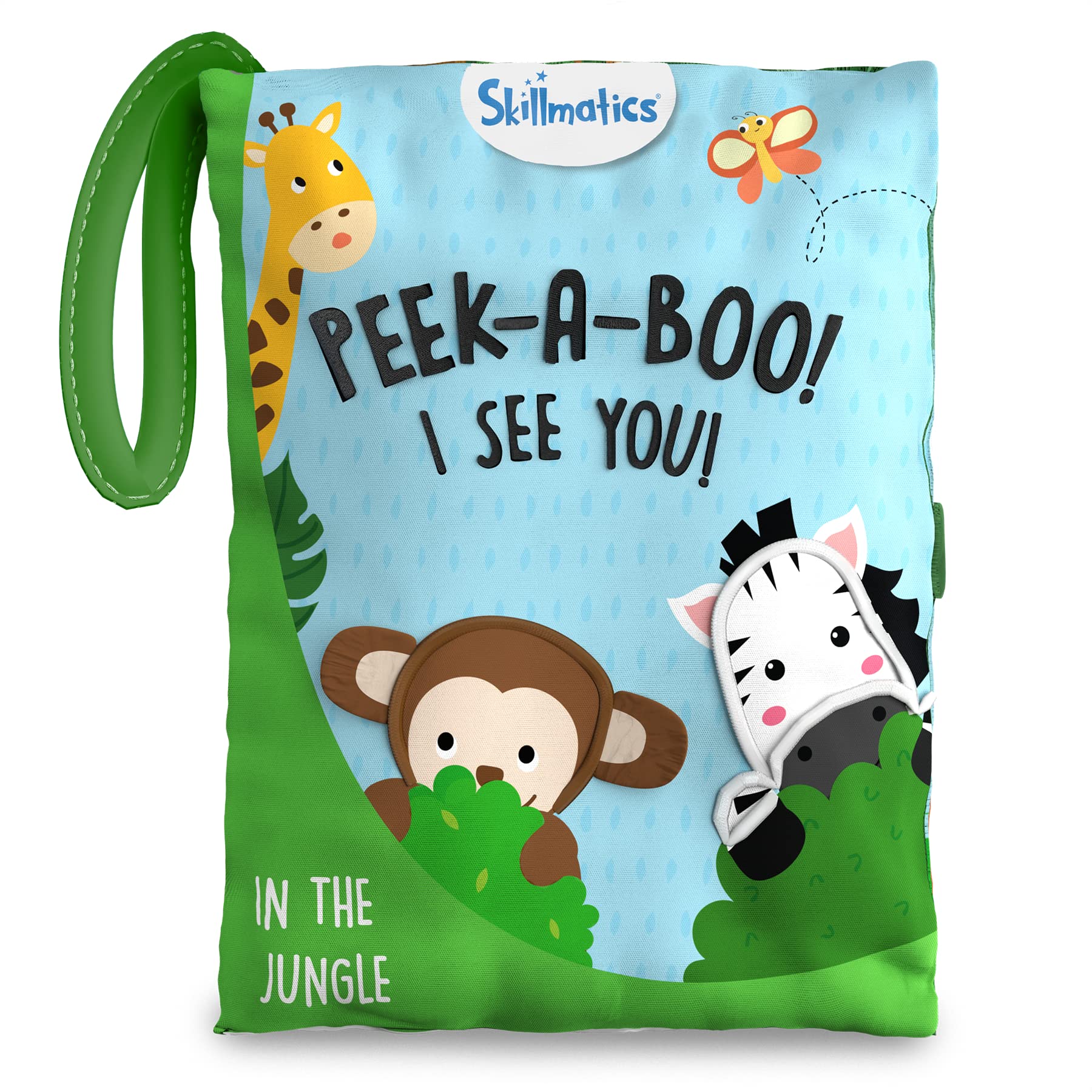 Skillmatics Peek-A-Boo Jungle Soft Cloth Book - Interactive Baby Toy with Crinkle Pages for Sensory Play, Early Learning & Development | Perfect Gift for Infants & Toddlers 6-24 Months | Playtime, Bedtime & Travel Activity Book