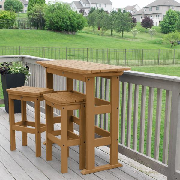 Lehigh 3-Piece Bar Height Balcony Patio Set - Outdoor Bistro Furniture for Small Spaces, Balconies & Decks