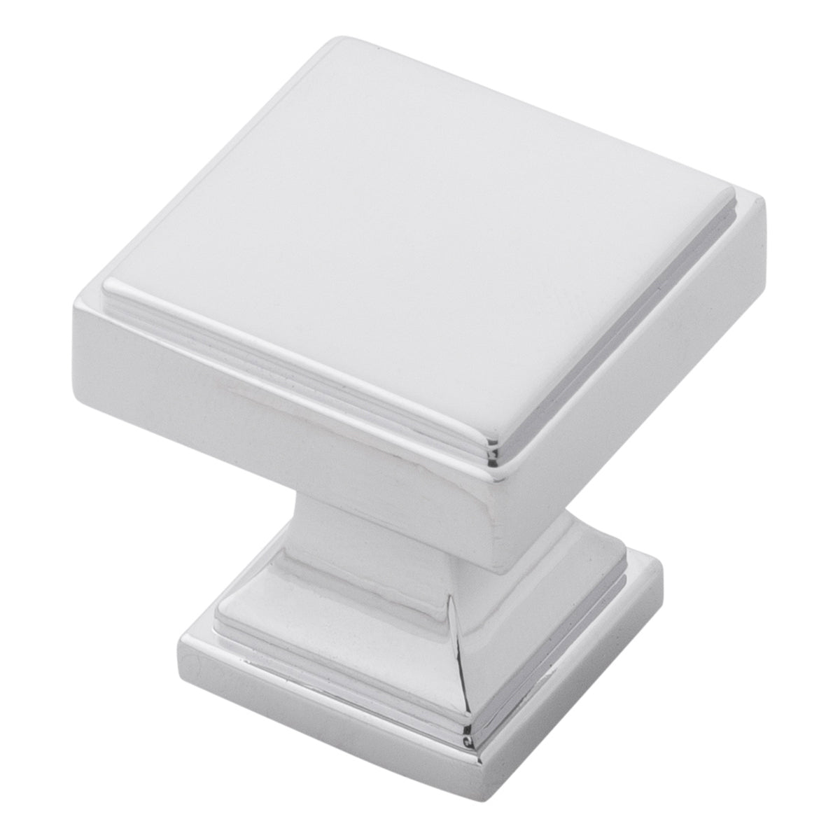 1-1/8 Inch Square Brownstone Cabinet Knob - Chrome Finish for Kitchen & Bathroom Cabinets, Dressers, and Furniture Hardware