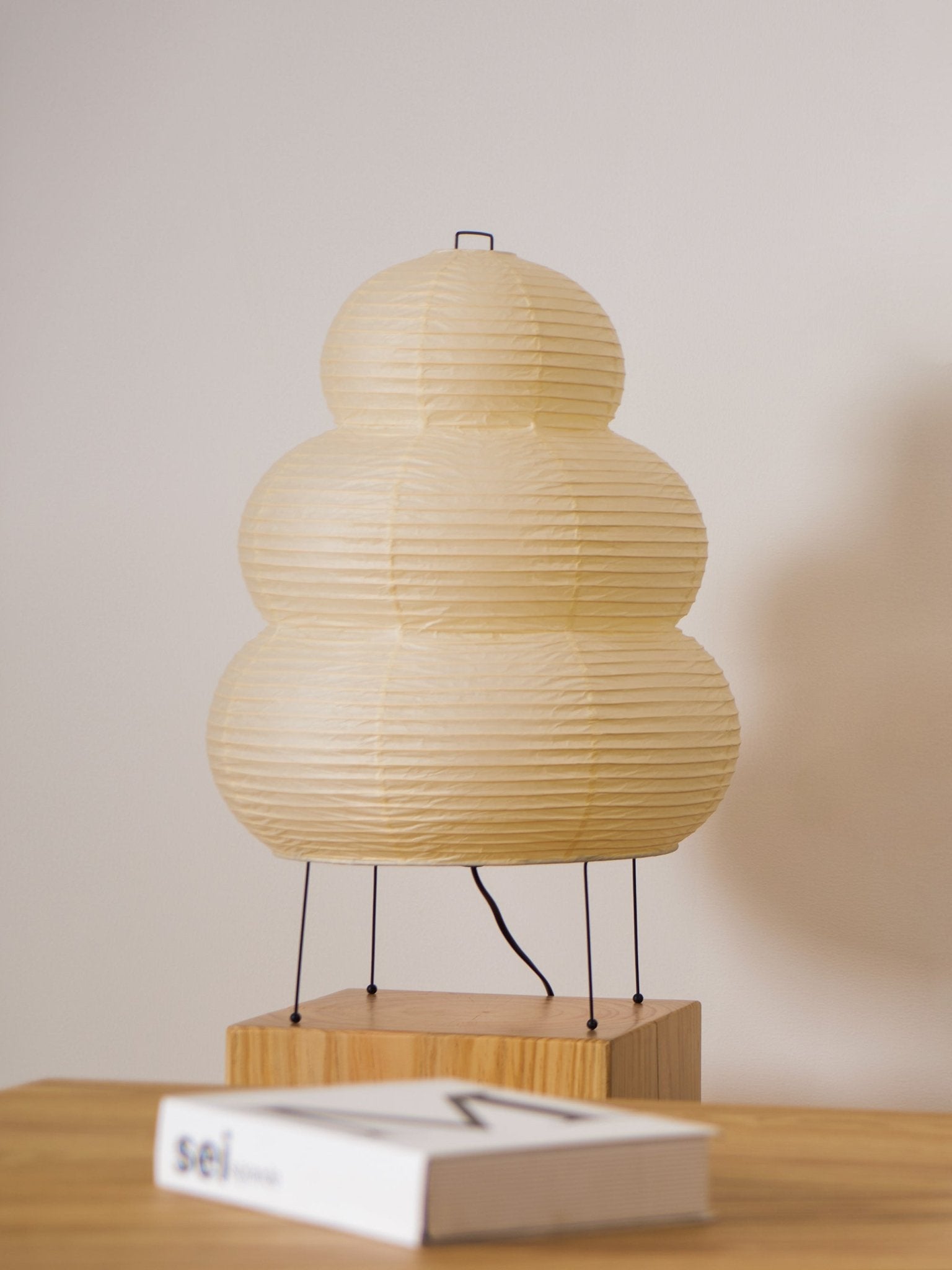 Japanese Akari Paper Table Lamp - Handmade Shoji Style Lighting for Bedroom, Living Room & Office - Warm Ambient Light for Relaxation & Decor