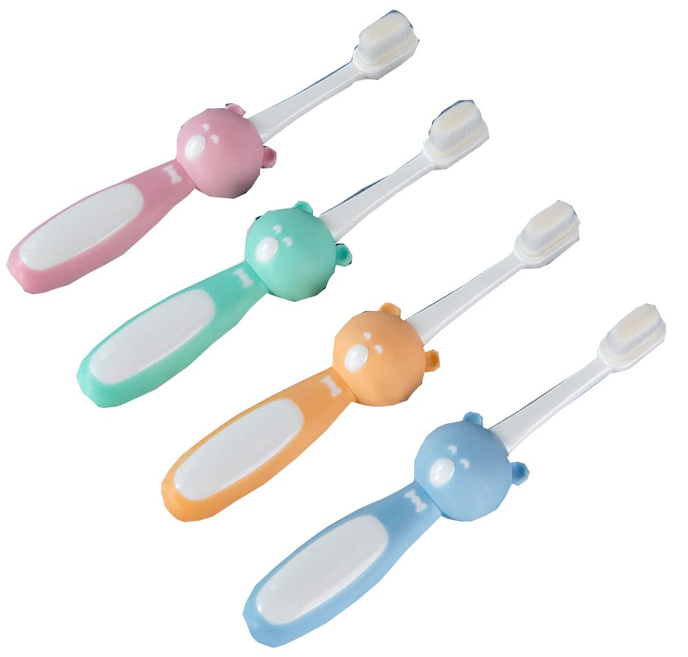 Nipogear Oversized Easy Grip Rubber Handle Soft Toothbrush - 4 Pack Sensitive Gum Care Manual Toothbrushes, Individually Wrapped Premium Bristles for Gentle Cleaning - Perfect for Travel, Home & Office Use