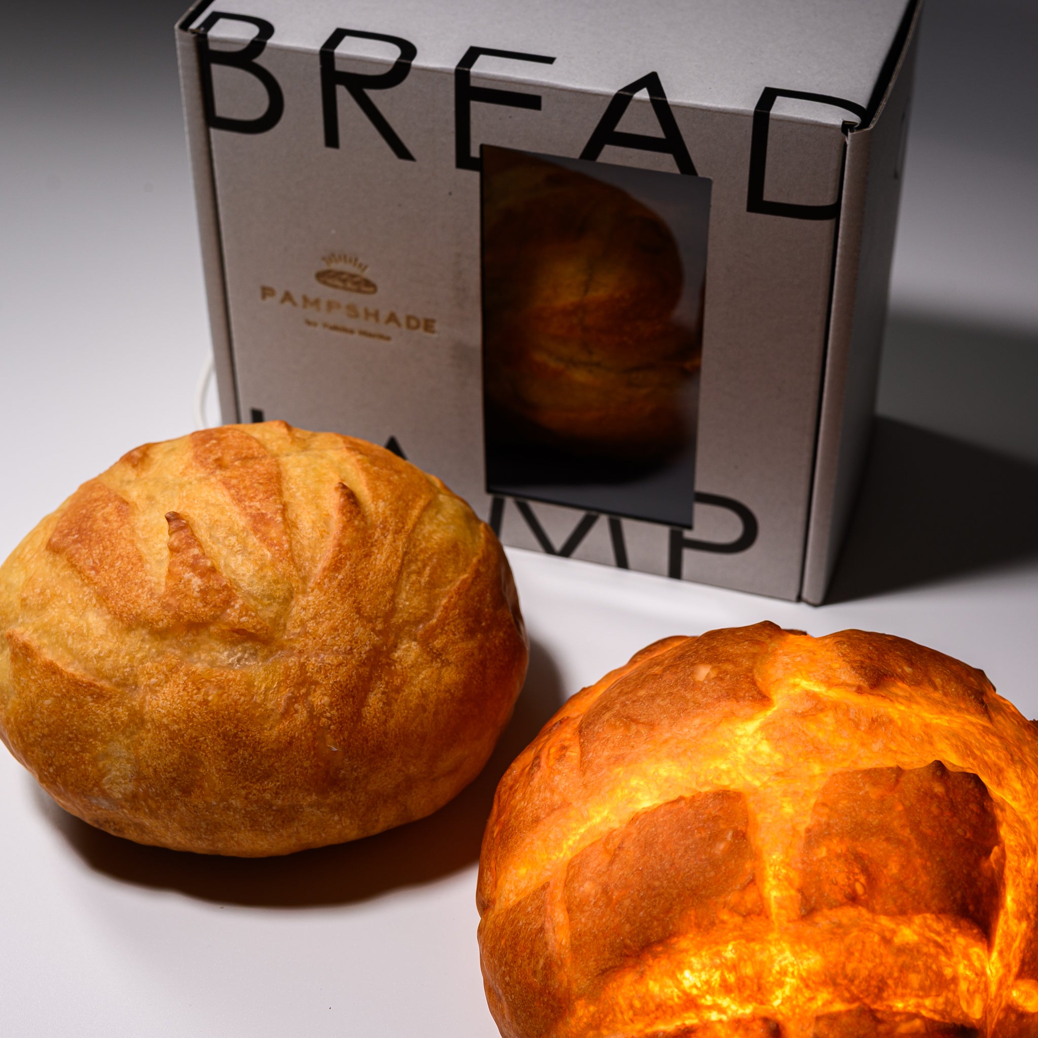 PAMPSHADE Real Bread Lamp - Artisan Boule Bread Night Light | Yukiko Morita's Unique Home Decor for Kitchen, Bedroom & Cozy Spaces