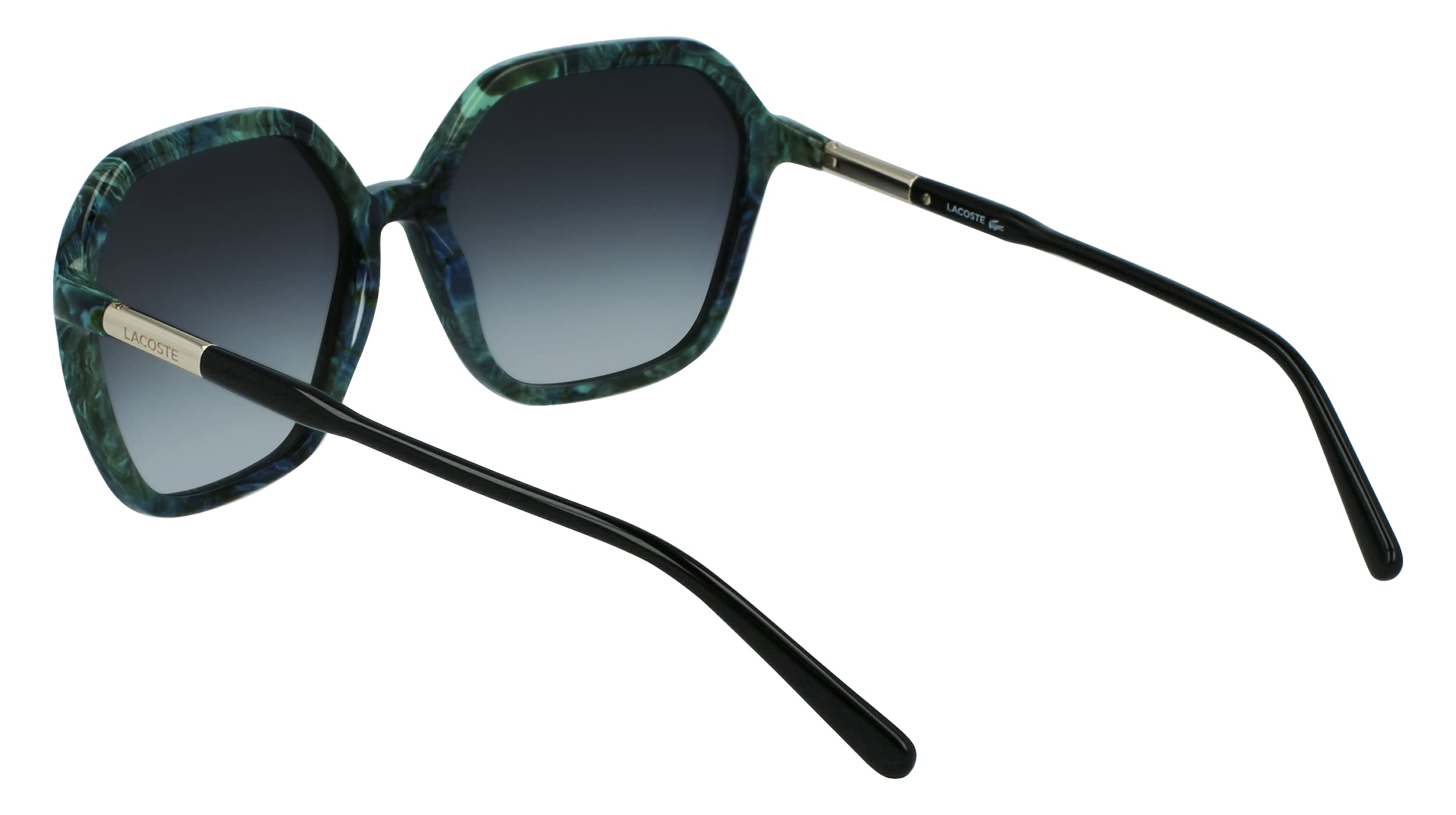 Lacoste Women's L962s Square Sunglasses - UV Protection, Polarized, Fashionable & Lightweight for Outdoor Activities, Driving, and Beach Wear