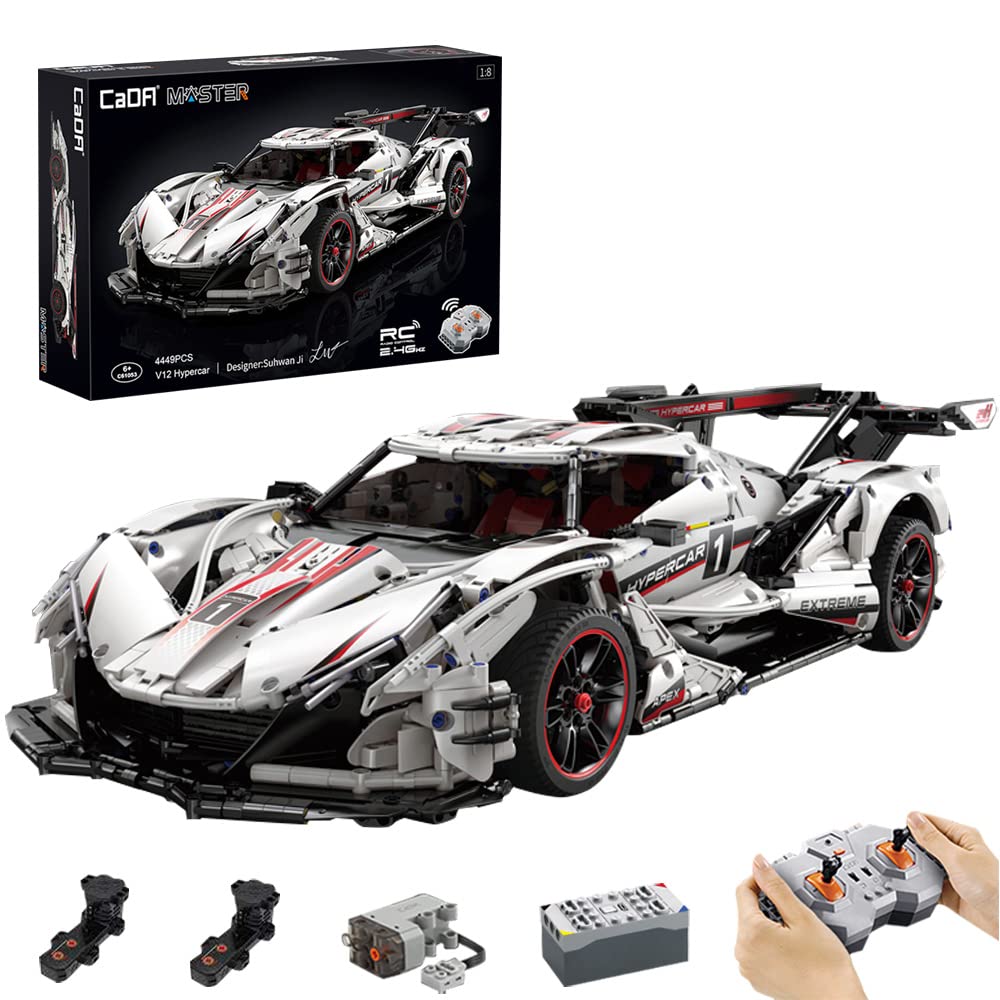 Apollo IE Super Car Building Kit - 4449 PCS MOC Building Blocks for Adults & Teens, 1:8 Scale RC Model Sports Car Set, CADA Master C61053W Technic Bricks (Lego Compatible) - Perfect for Collectors, DIY Projects & STEM Education