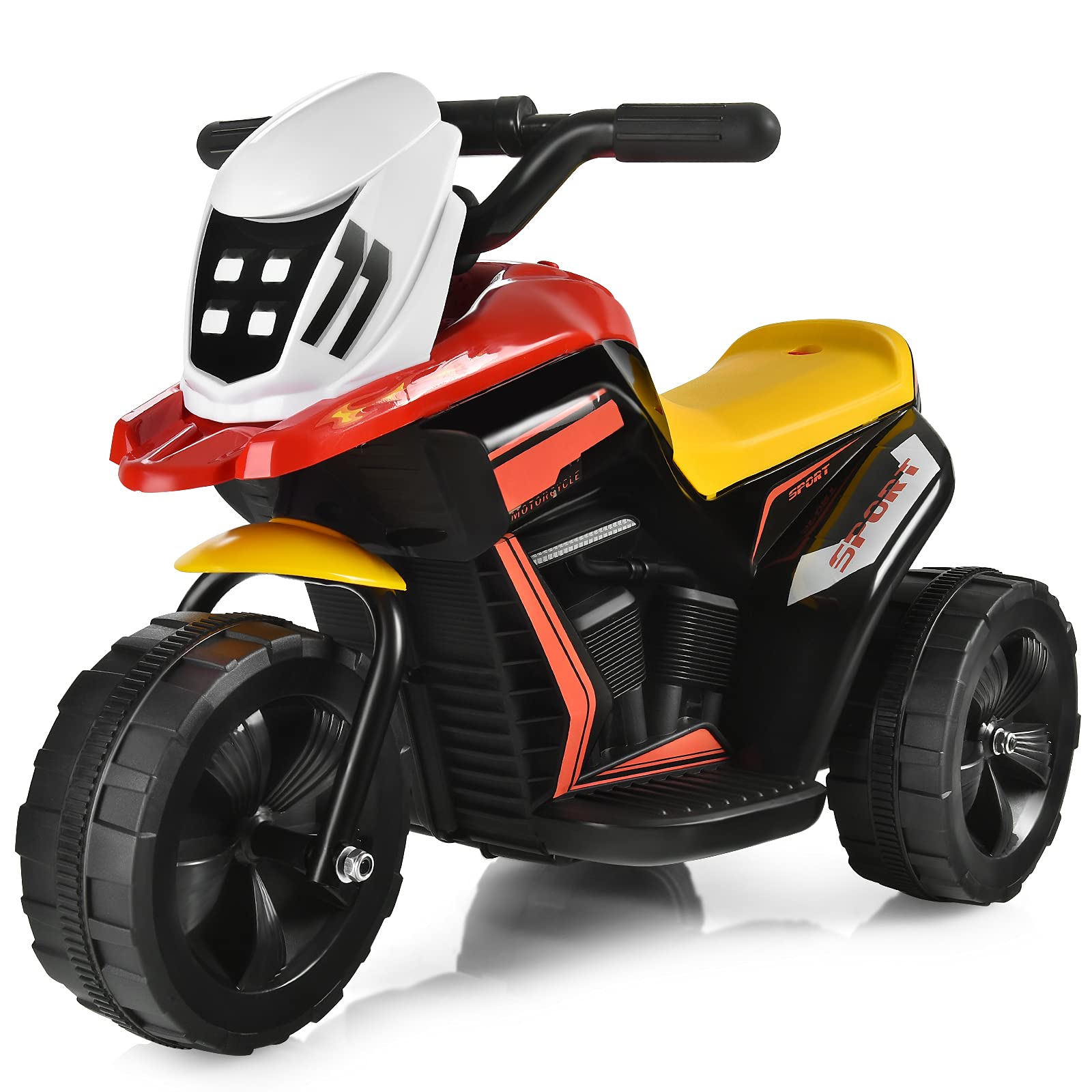 HONEY JOY 6V Kids Electric Motorcycle with Training Wheels - Ride-On Toy for Boys & Girls (Black) - Outdoor Play & Gifts