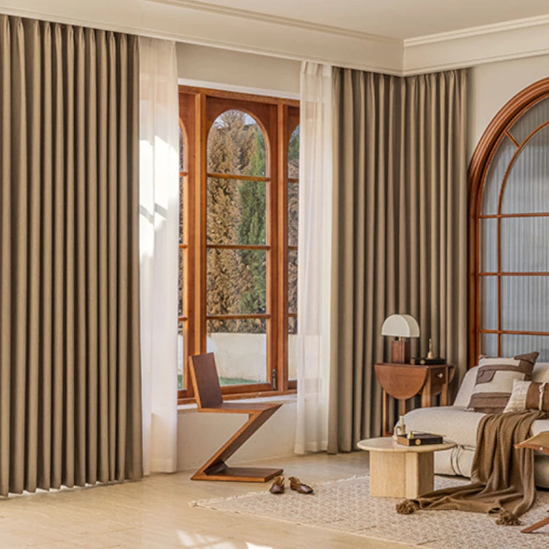 Claire Polyester Wavy Pattern Curtain Swatch - Elegant Window Treatment for Living Room, Bedroom & Home Decor