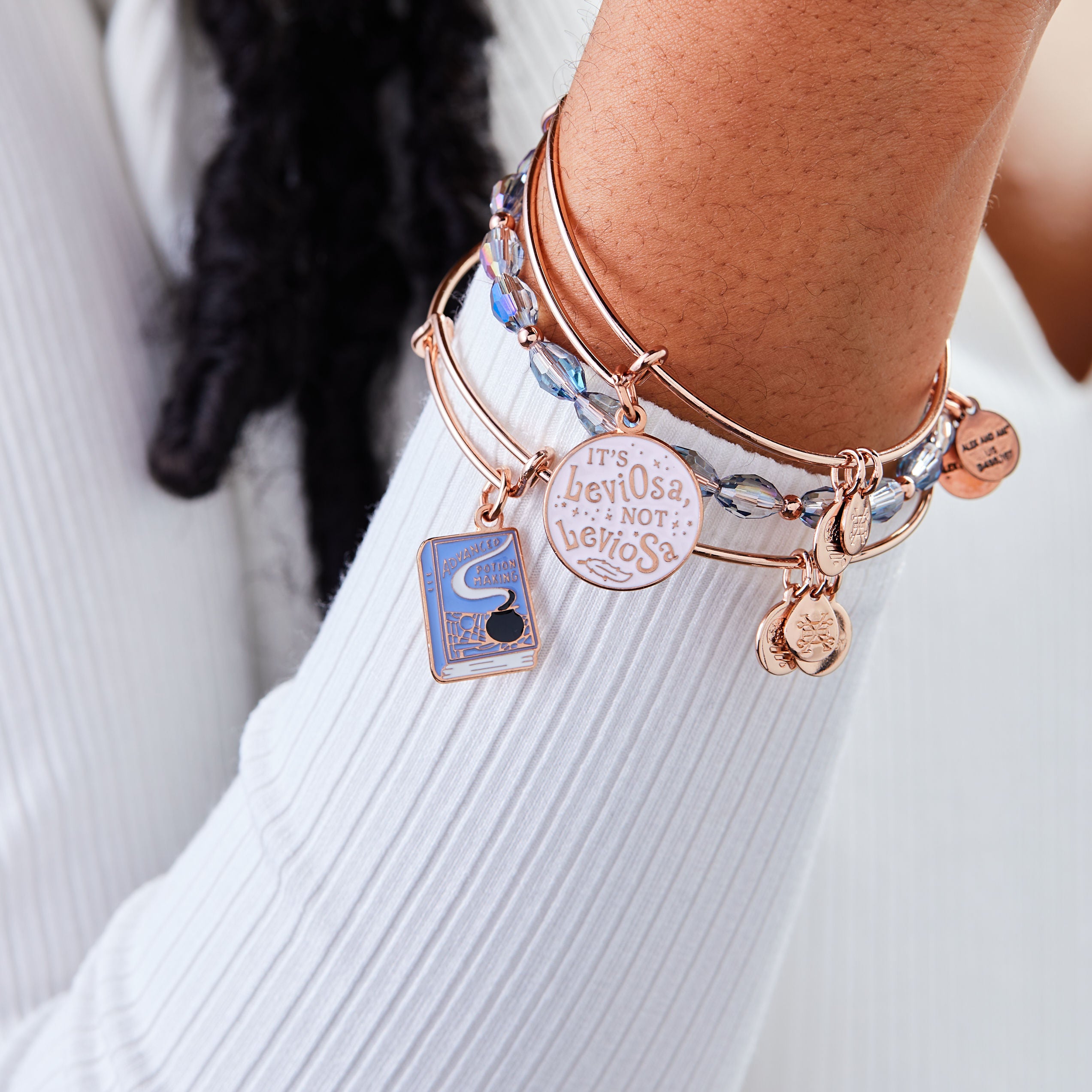 Harry Potter™ Hermione Granger Bangle Bracelets - Set of 3 Magical Jewelry for Fans, Witches & Cosplay | Perfect for Halloween, Movie Nights & Gift Giving