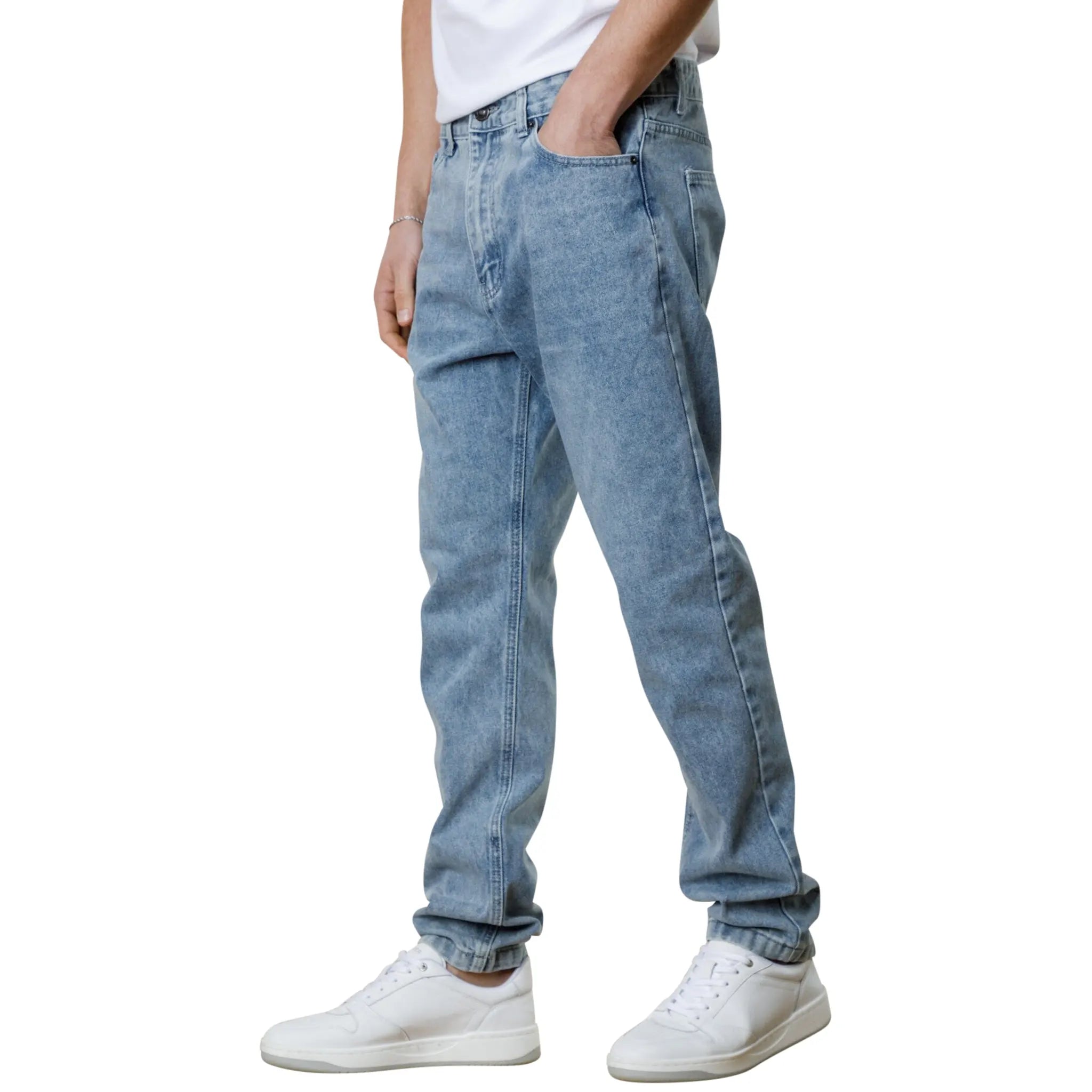 Belier Women's Straight Leg Jeans - Classic Washed Blue Denim Pants for Casual Wear & Everyday Outfits