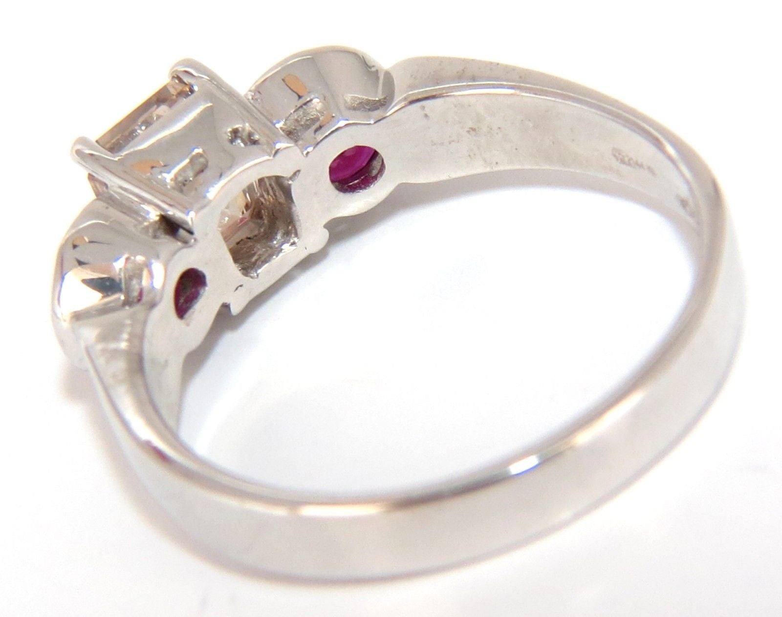 2.46CT Natural Fancy Color Light Brown Diamond & Ruby Ring in 18K Gold - Three Stone Engagement Ring for Women, Perfect for Weddings, Anniversaries & Special Occasions