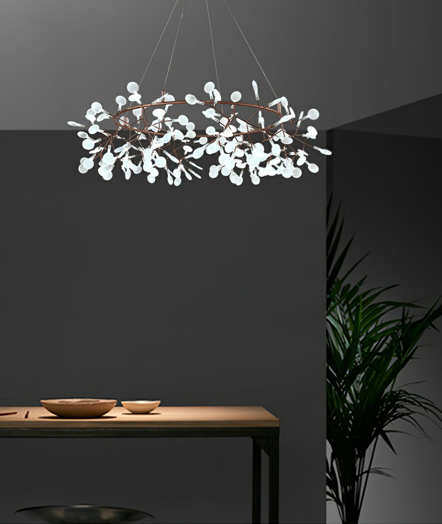 Big O Firefly LED Chandelier - Modern Crystal Ceiling Light Fixture for Dining Room, Living Room & Bedroom - Elegant Lighting for Home Decor & Interior Design