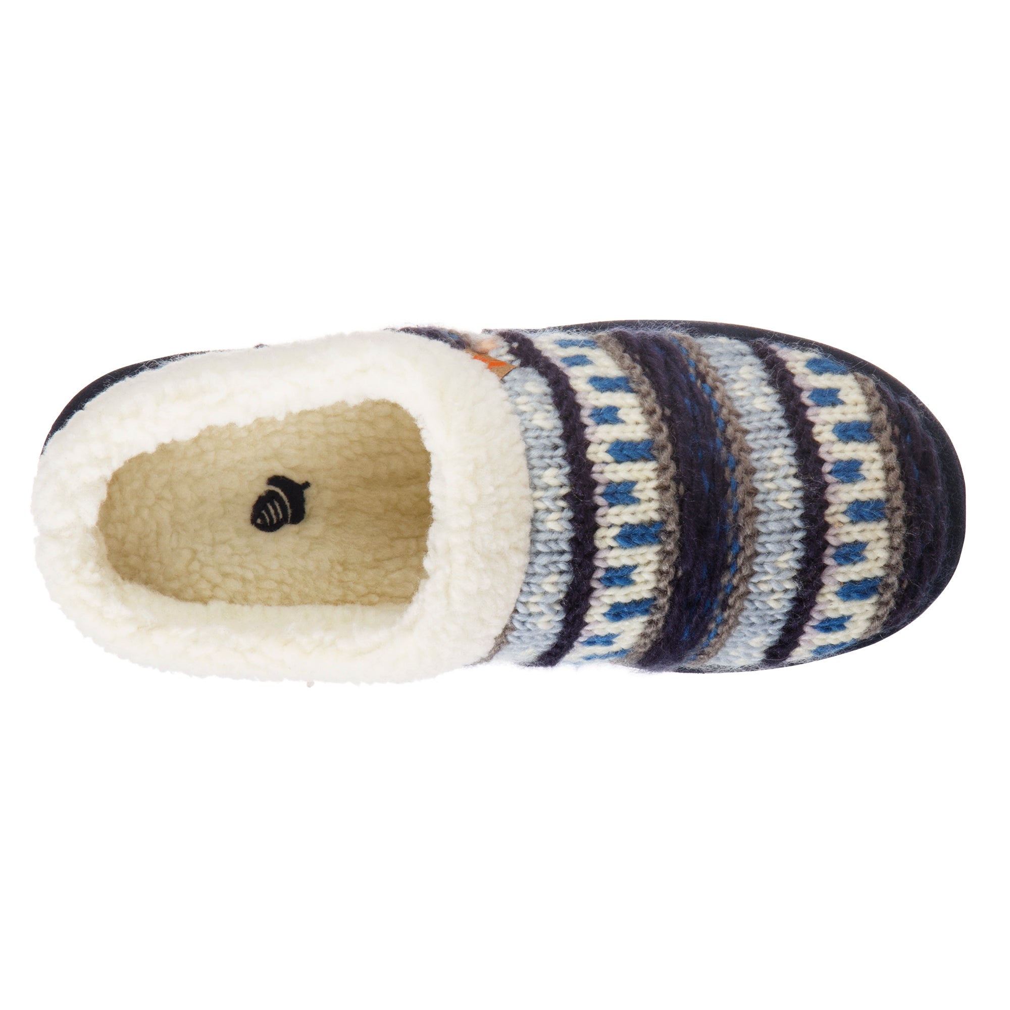 Women's Fairisle Knit Clog Slippers with Non-Slip Indoor/Outdoor Sole - Cozy House Shoes for Winter, Home, Office & Errands