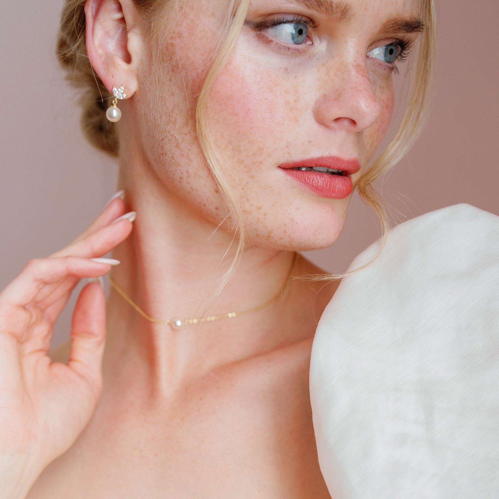 Romy Navette Pearl Drop Earrings in Gold - Elegant Dangle Earrings for Women, Perfect for Weddings, Parties & Special Occasions