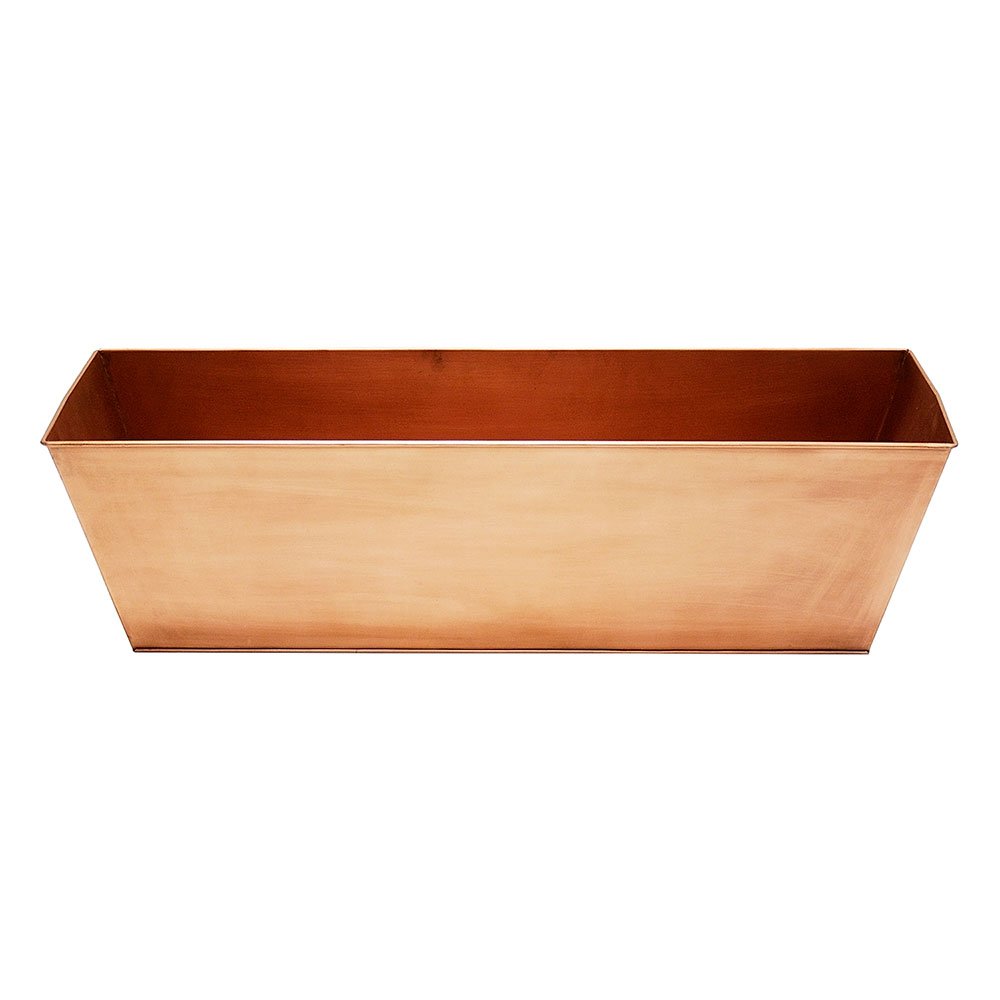 Achla Designs C-82C Large Antique Copper Flower Box Planter - Vintage Style Window Flower Box for Indoor/Outdoor Decor - Perfect for Windowsills, Balconies, and Garden Display