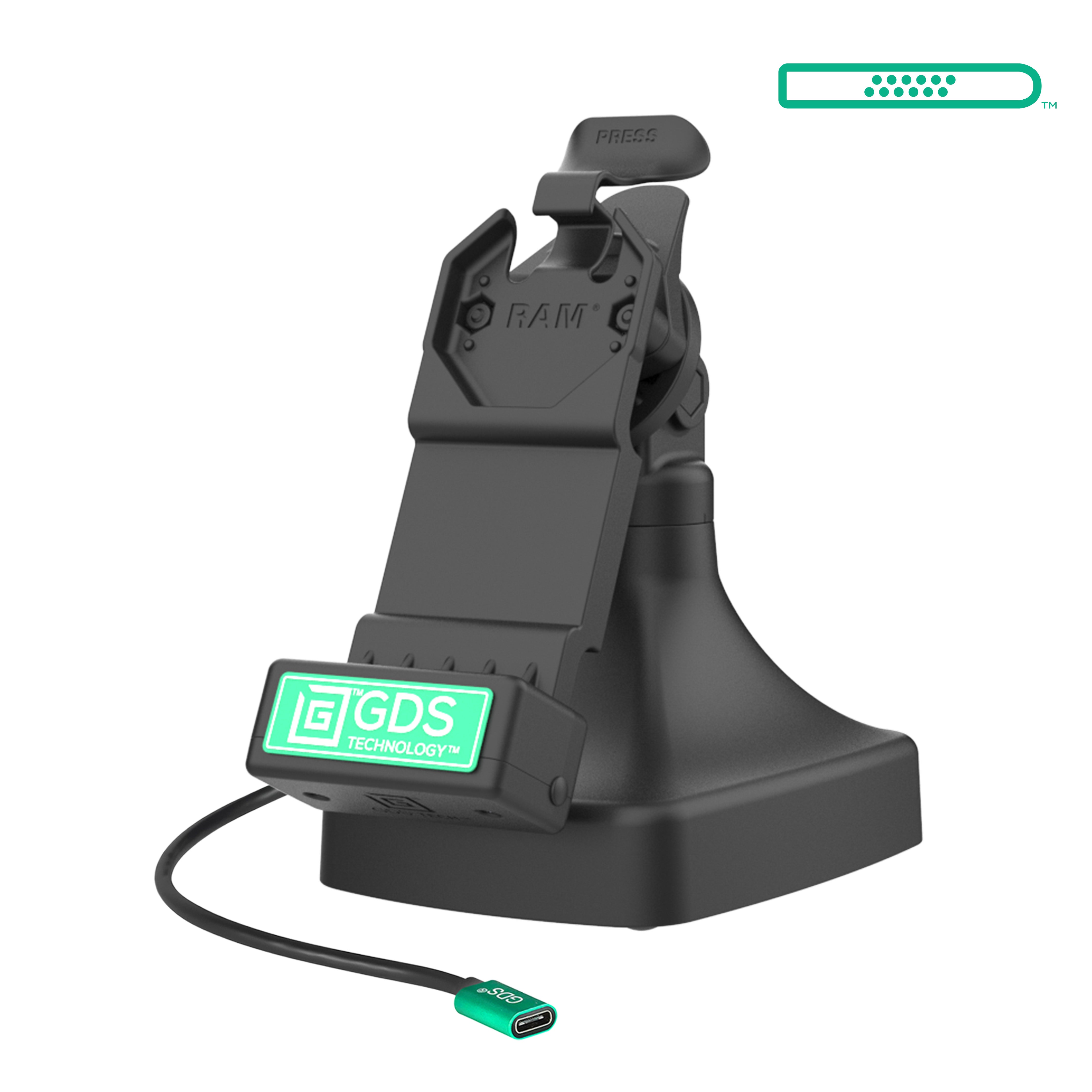 GDS® Uni Conn™ Tilt & Swivel USB-C Docking Station with Data Transfer (RAM GDS DOCK D14 U1C 2A) - Perfect for Home Office & Multi-Monitor Workstations