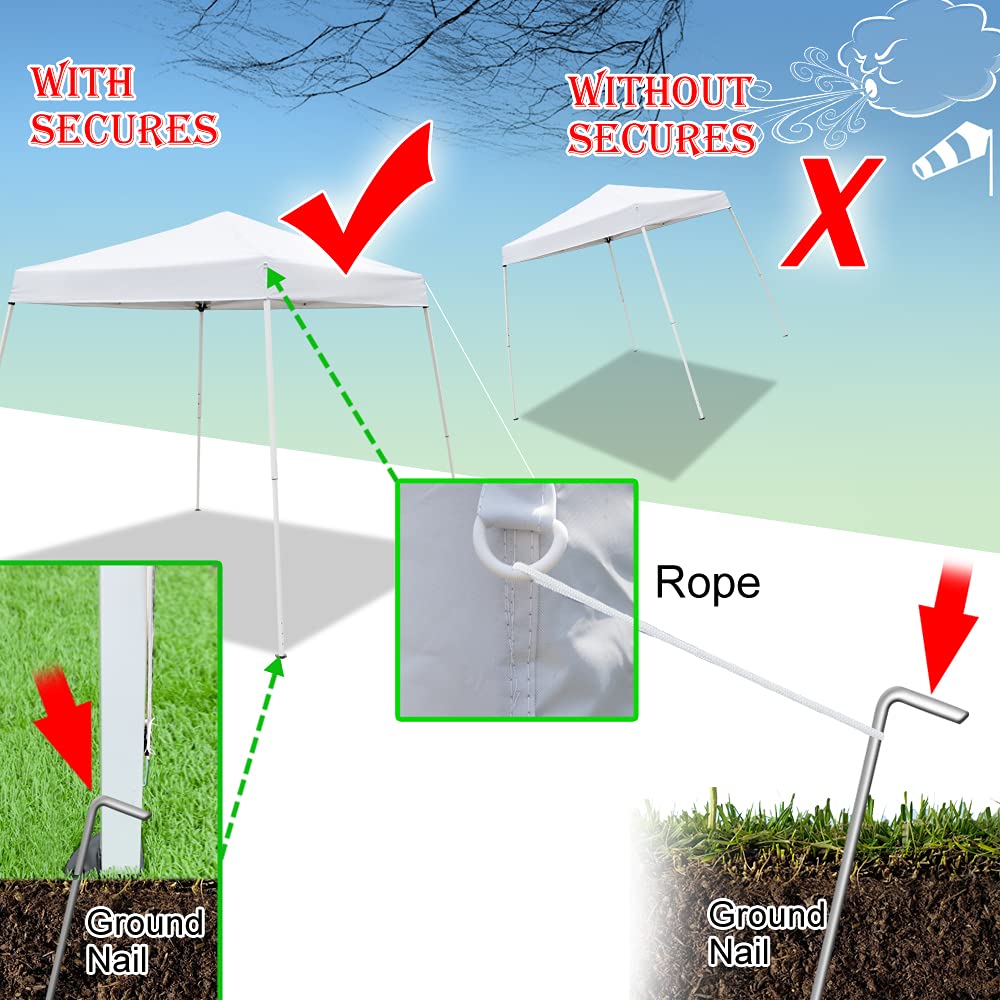 8x8ft Pop Up Gazebo Tent - Waterproof Portable Canopy with Carry Bag, 3 Height Adjustments (2.4x2.4m) for Outdoor Parties, Beach Camping, Weddings & Backyard Events - White | Perfect for Picnics, Tailgating, Farmers Markets, Summer BBQs, Patio Shade, Garden Shelter, Outdoor Dining, and Emergency Shelter During Storms