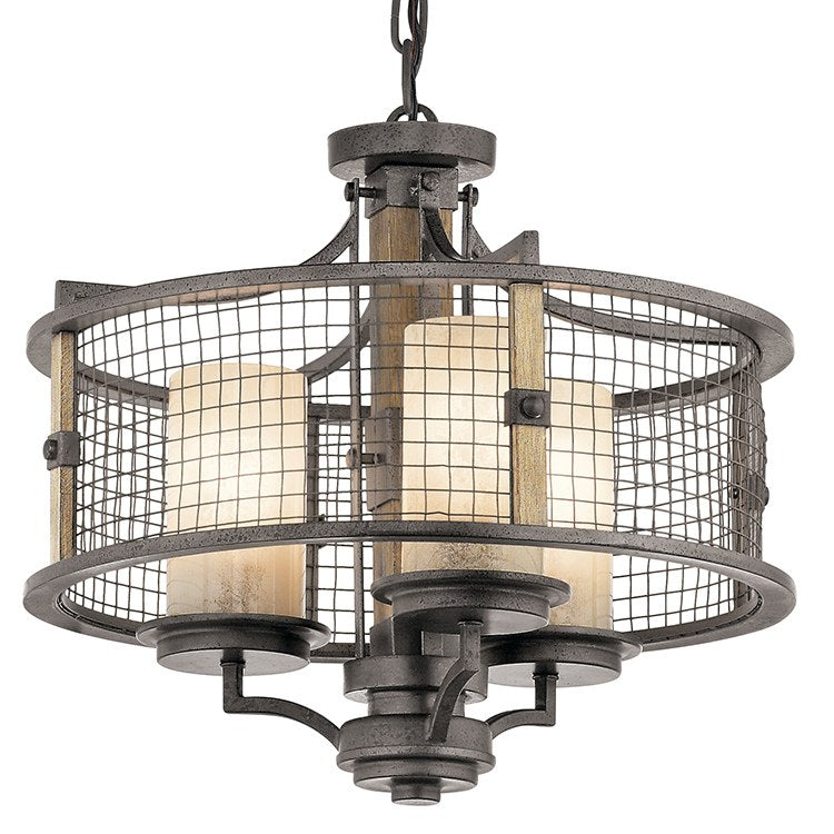 Ahrendale 3-Light Chandelier Ceiling Fixture - Modern Semi-Flush Mount Lighting for Dining Room, Bedroom & Living Room Decor