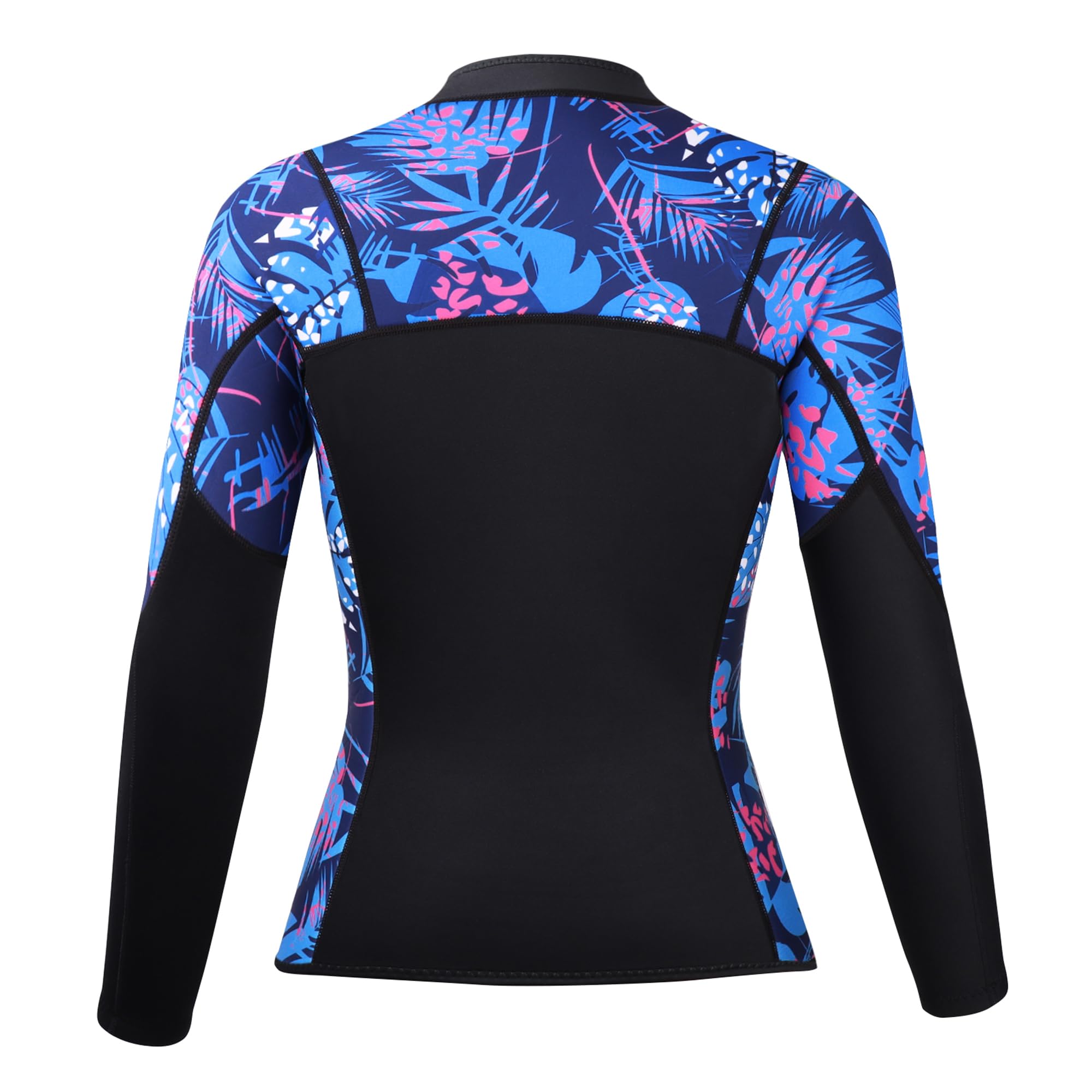 Owntop 2MM Neoprene Wetsuit Top for Women & Men - Long Sleeve YKK Front Zip - Flexible Comfort for Surfing, Diving, Swimming & Water Sports - Perfect for Beach Activities, Snorkeling and Cold Water Protection