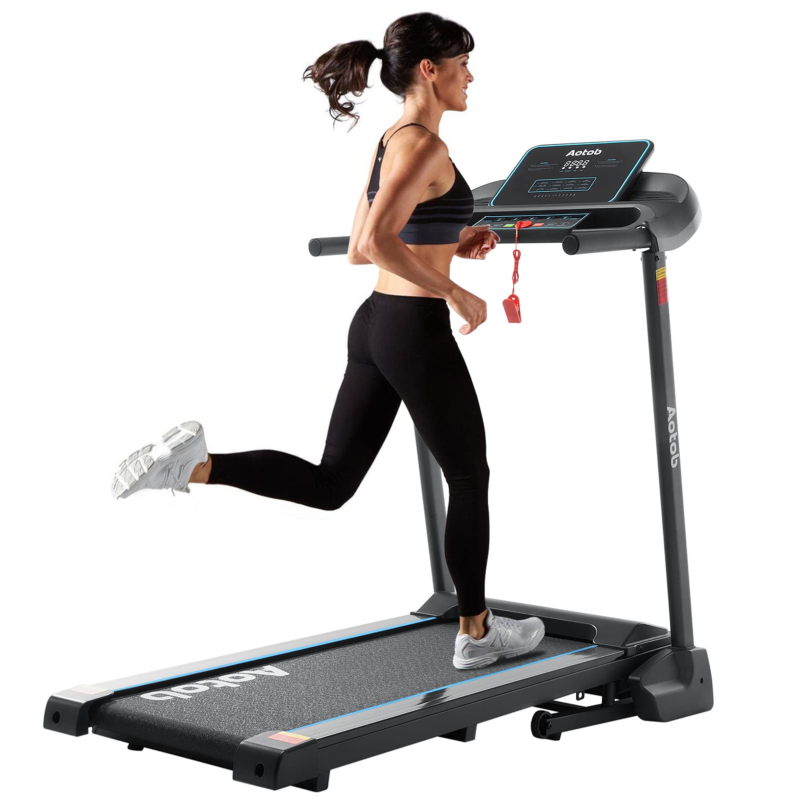 ACCPO 2.5HP Folding Electric Treadmill for Home - 300 LBS Capacity Running Machine with LED Display & 12 Preset Programs for Walking, Jogging & Cardio Workouts - Perfect for Home Gym, Small Spaces & Indoor Fitness Training
