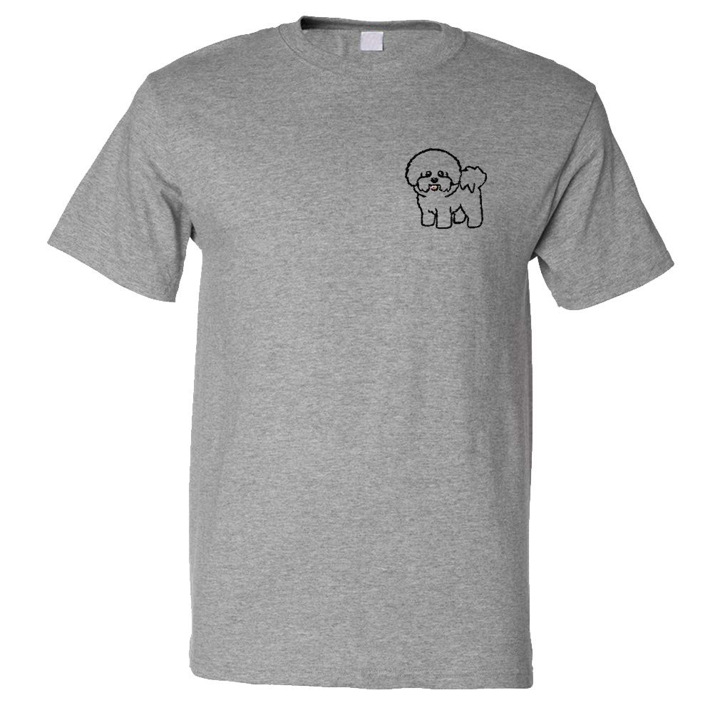 Funny Bichon Frise Dog Graphic T-Shirt for Men - Cotton Casual Tee with Silhouette Design | Perfect for Dog Lovers, Casual Wear & Gifts