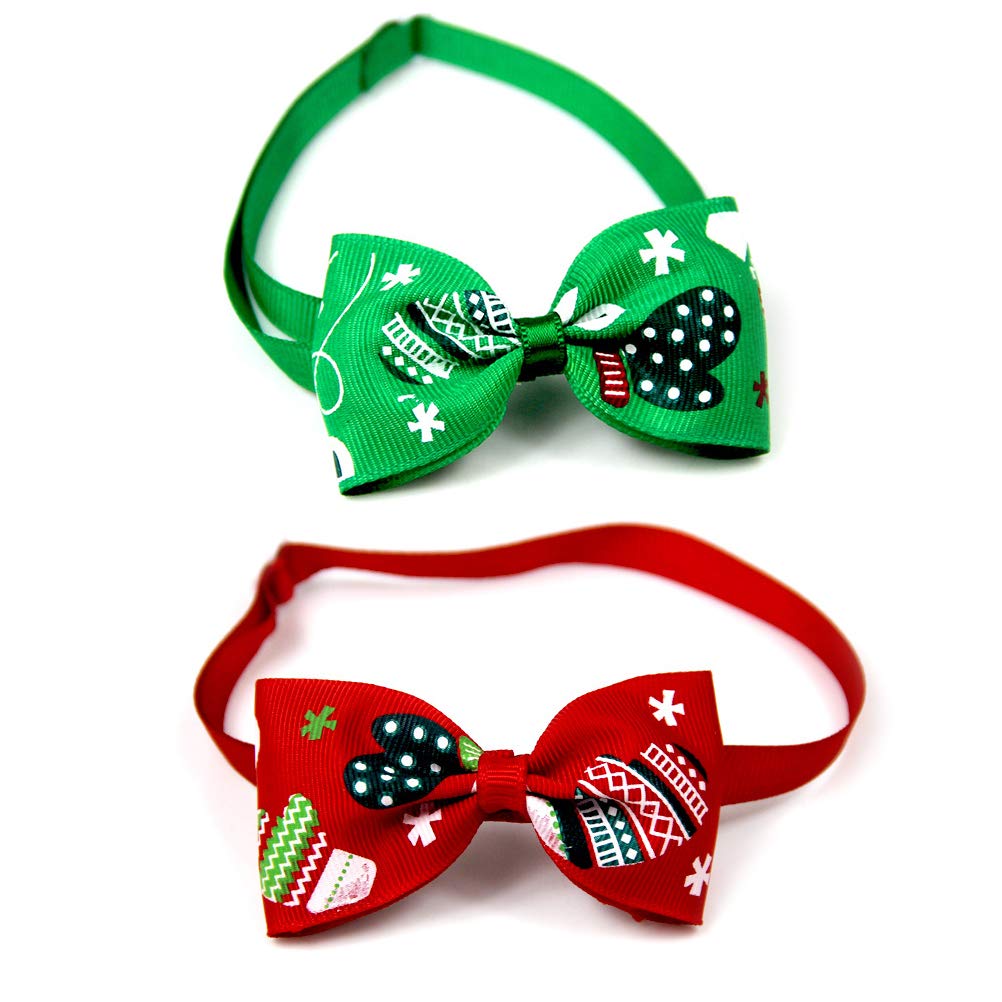 8Pcs Christmas Pet Dog Bow Ties - Adjustable Dog Collar Neckties for Small Medium Large Dogs - Festive Holiday Dog Accessories (Mixed Colors) - Perfect for Christmas Photos, Parties & Family Gatherings