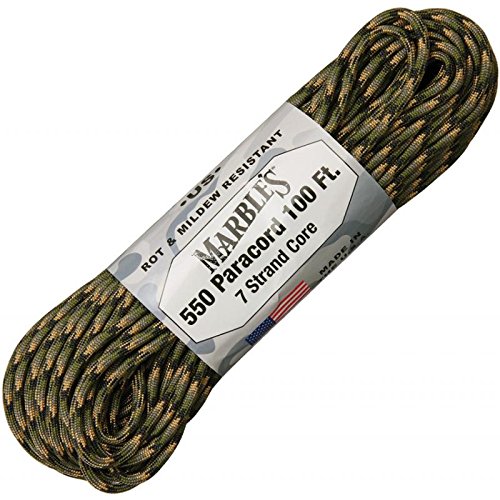 Tactical Paracord 550 with Marbles Forest Camo - Survival Rope for Outdoor Camping, Hiking & Emergency Preparedness