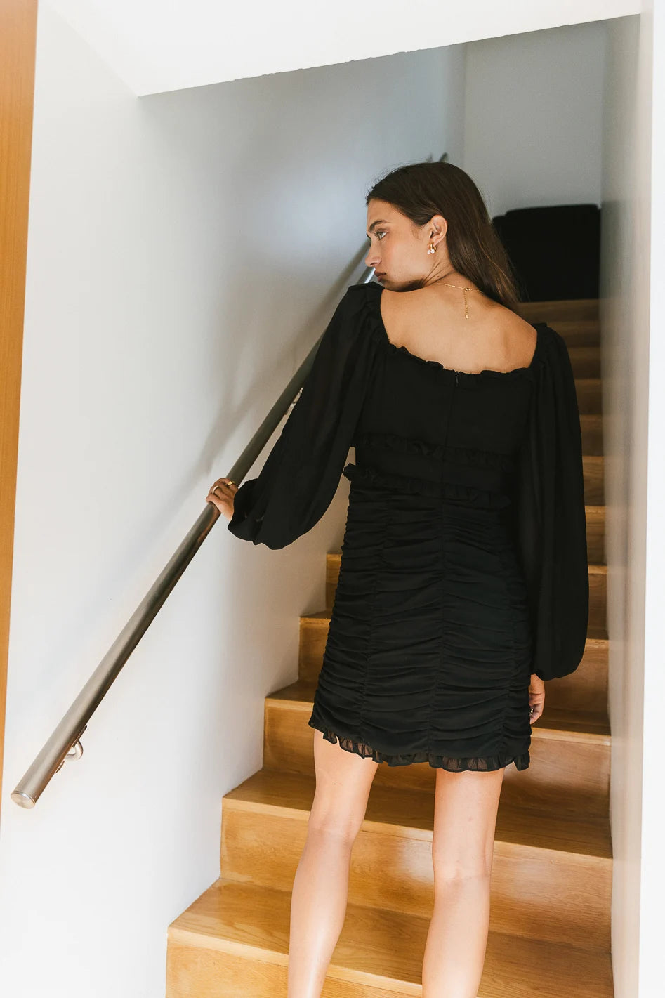 Adia Mini Dress in Black - Elegant Short Sleeve Party Dress for Women | Perfect for Cocktail Parties, Date Nights & Summer Outings