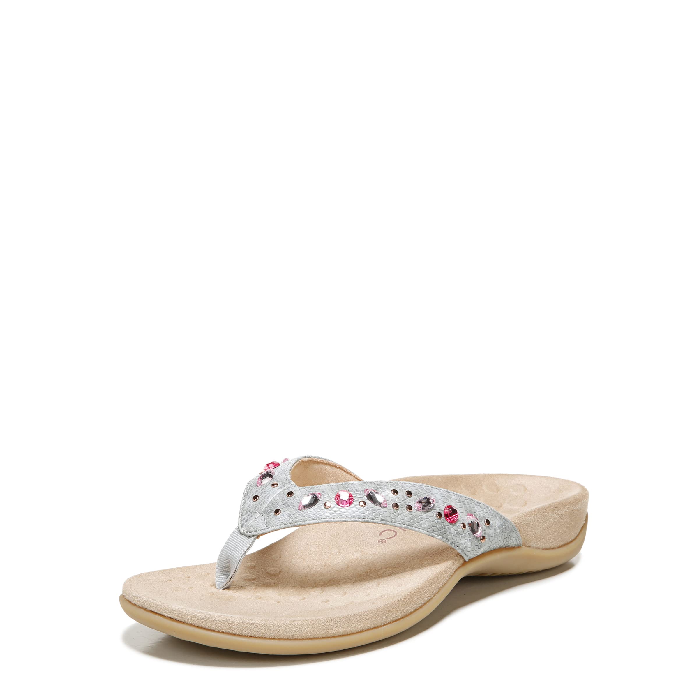 Vionic Lucia Women's Orthotic Sandals with Arch Support - Comfortable Toe-Post Flip Flops for Plantar Fasciitis Relief - Perfect for Beach, Pool, and Summer Walking