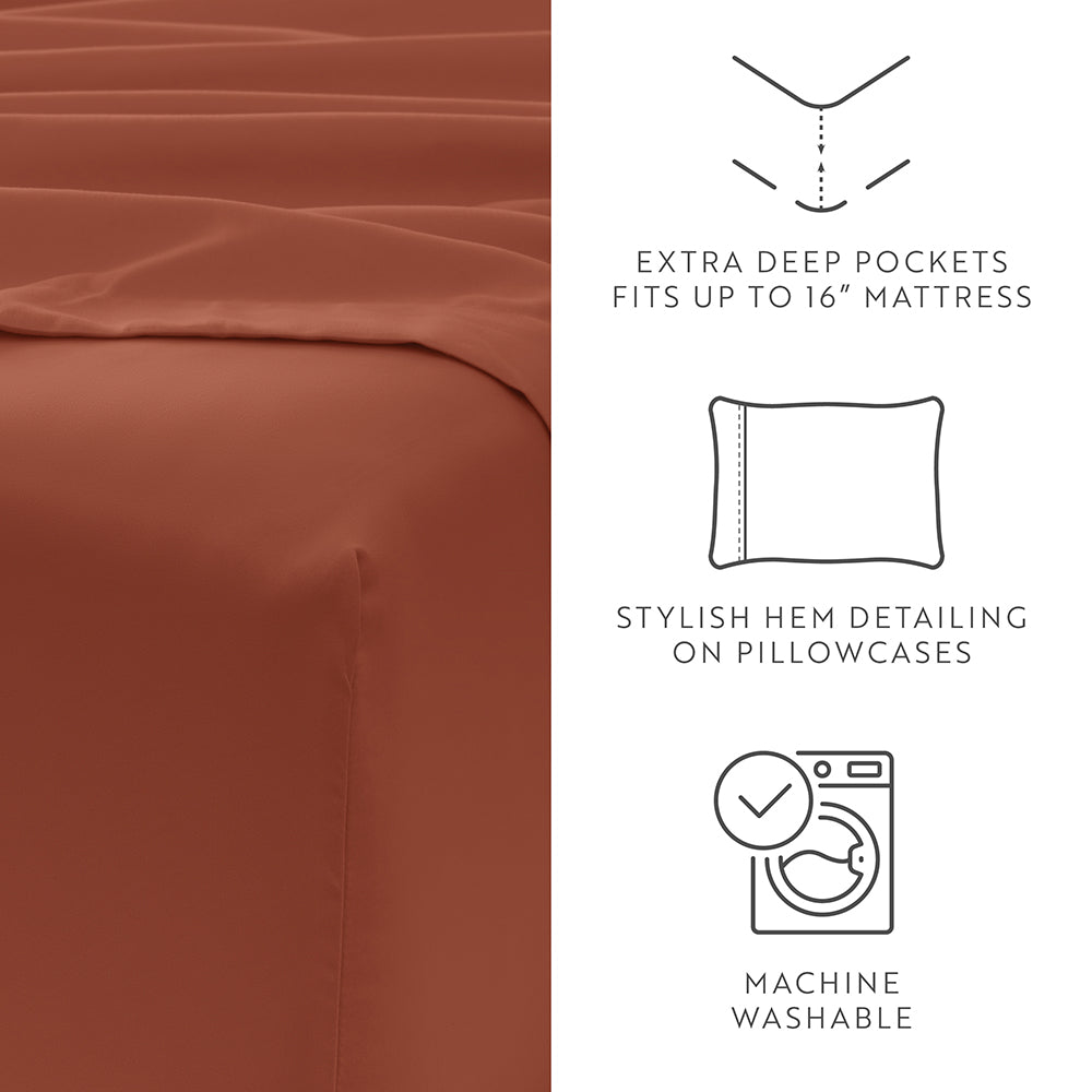 6-Piece Essential Sheet Set - Soft & Breathable Bed Sheets for Comfortable Sleep - Perfect for Bedroom, Guest Room, or Dorm