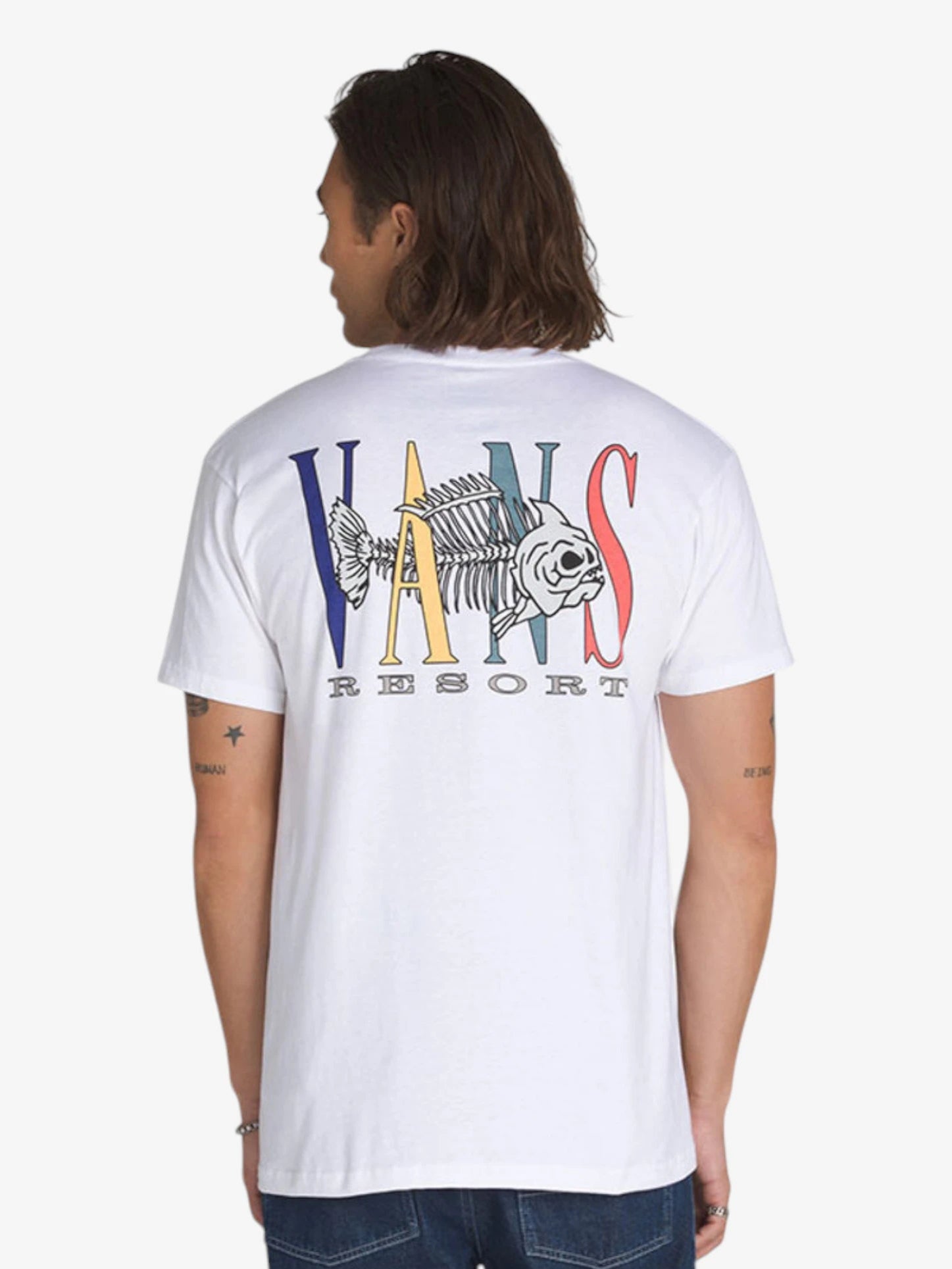 Vans Resort SS White T-Shirt for Men - Casual Short Sleeve Cotton Tee for Summer, Beach, and Streetwear Fashion