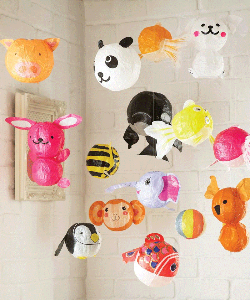 Monkey Japanese Paper Balloon Greeting Card by Petra Boase - Perfect for Birthday, Anniversary & Special Occasions