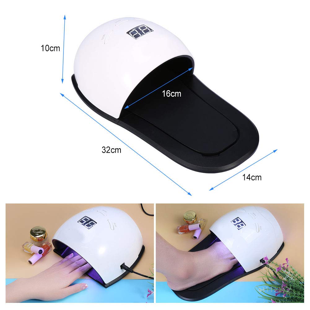 48W LED Nail Lamp for Two Hands - Professional Gel Nail Light with 30 LED Beads, Fast Curing Nail Dryer for Gel Polish - Smart Sensor Technology - Perfect for Salon & Home Manicure & Pedicure