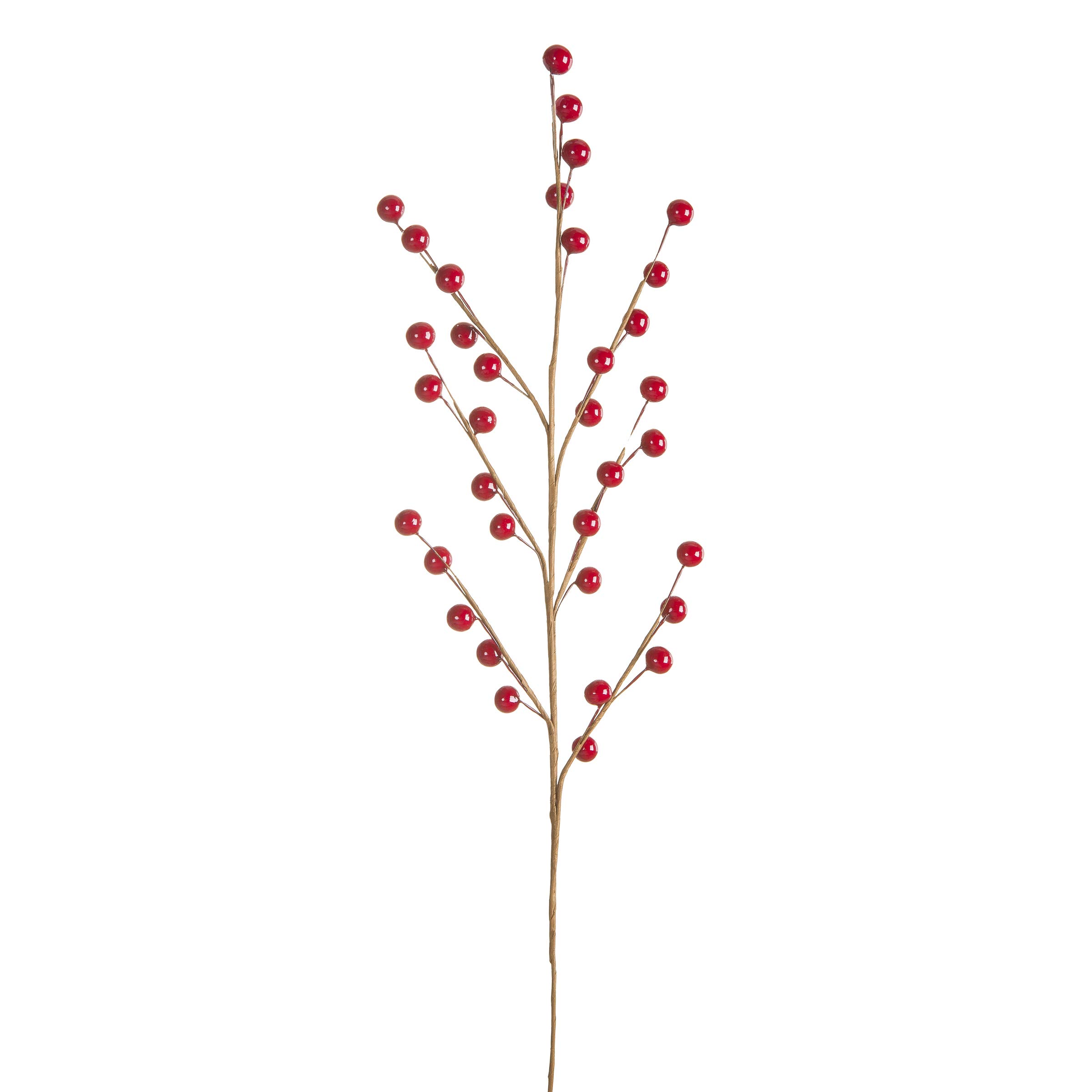 Darice 19-Inch Red Berry Spray - Artificial Berry Stems for Christmas Wreaths, Holiday Decorations & DIY Floral Arrangements