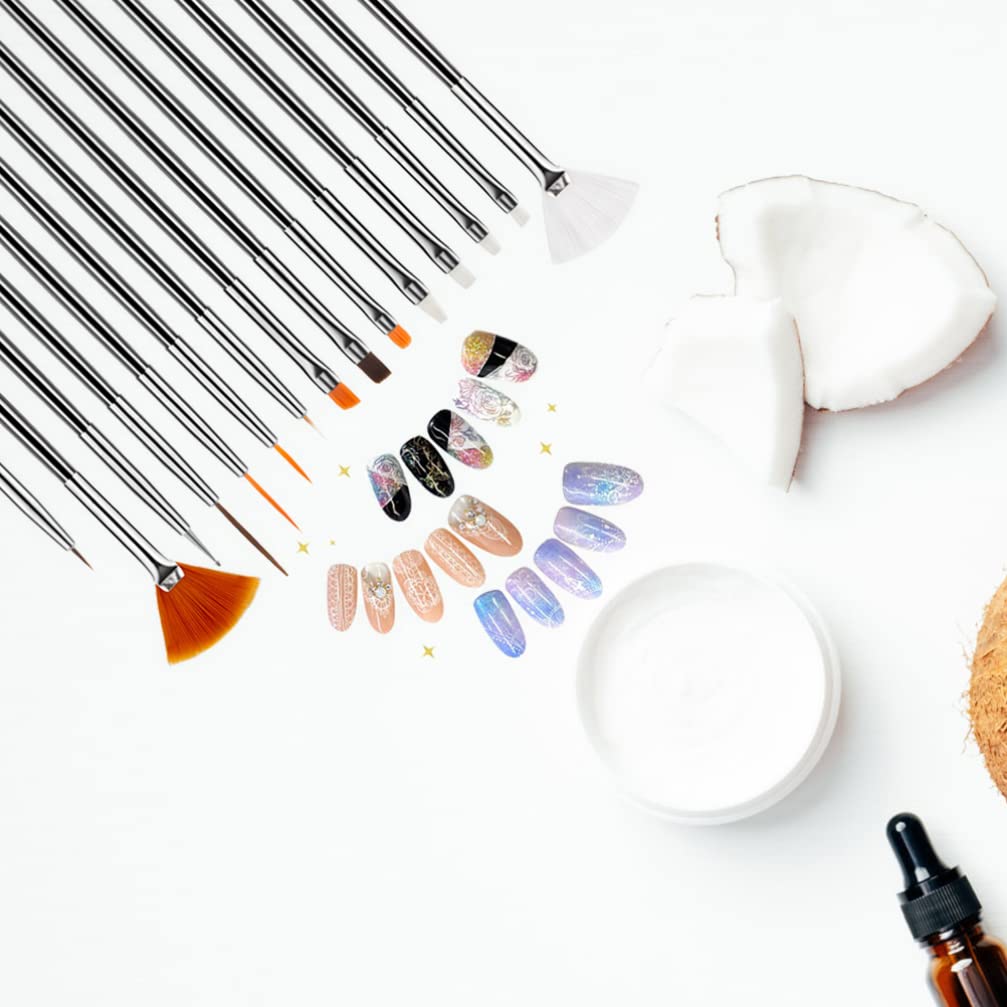 Professional Nail Art Brush Set - Round Acrylic Nail Brush & Painting Pen for 3D Nail Design, Perfect for Salon & Home Manicure, Portable Nail Tools for DIY Nail Art, Includes Plastic Eyeliner Brush (Great for Beginners & Professionals) - Ideal for Gel Polish, Acrylic Nails & Nail Extension Application