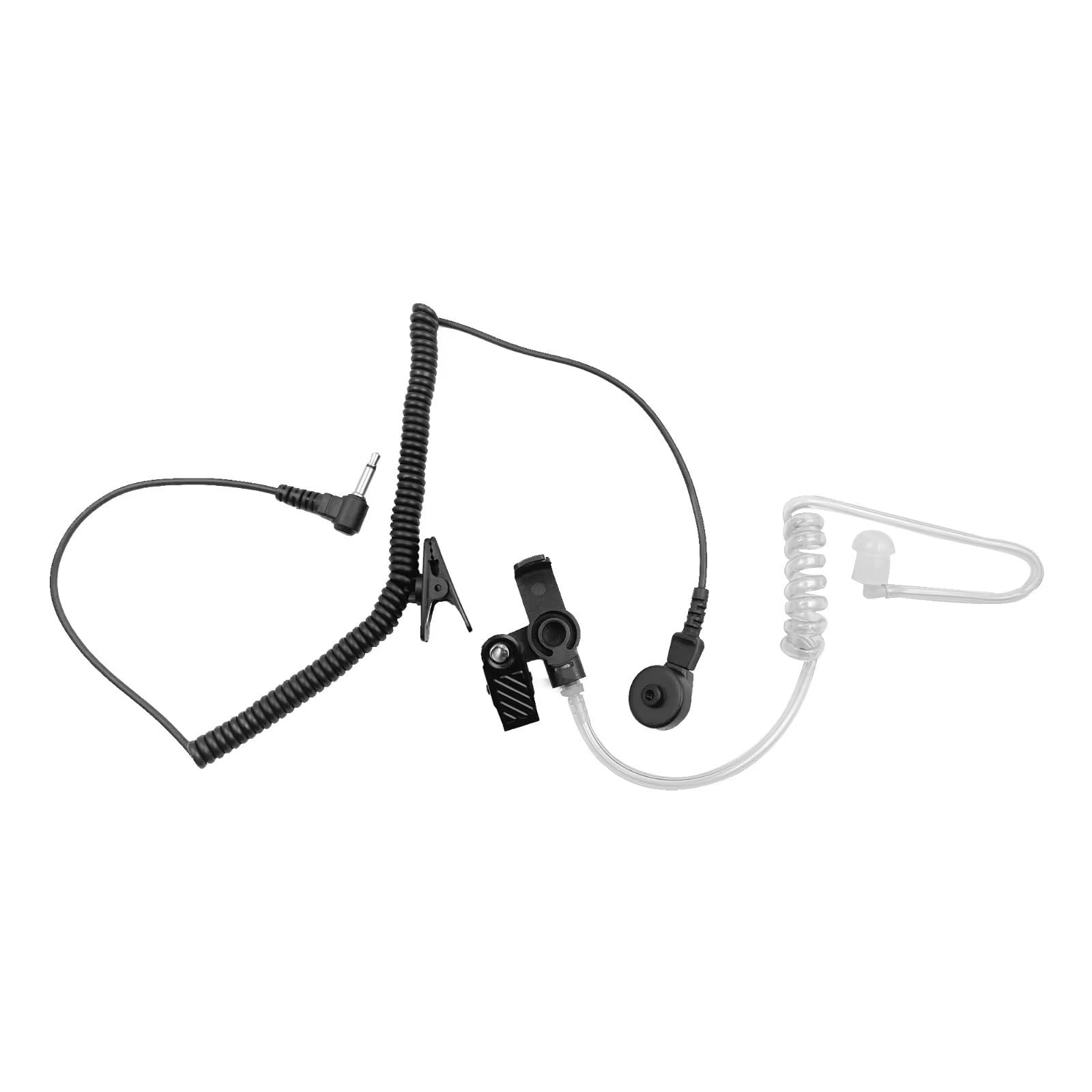 HWAYO 3.5mm 1 Pin Covert Surveillance Earpiece - Invisible Acoustic Air Tube Headset for Police Radios & Security (1 Pack) | Compatible with Motorola Speaker Mics + Includes Medium Replacement Earmolds | Perfect for Law Enforcement, Security Guards & Undercover Operations