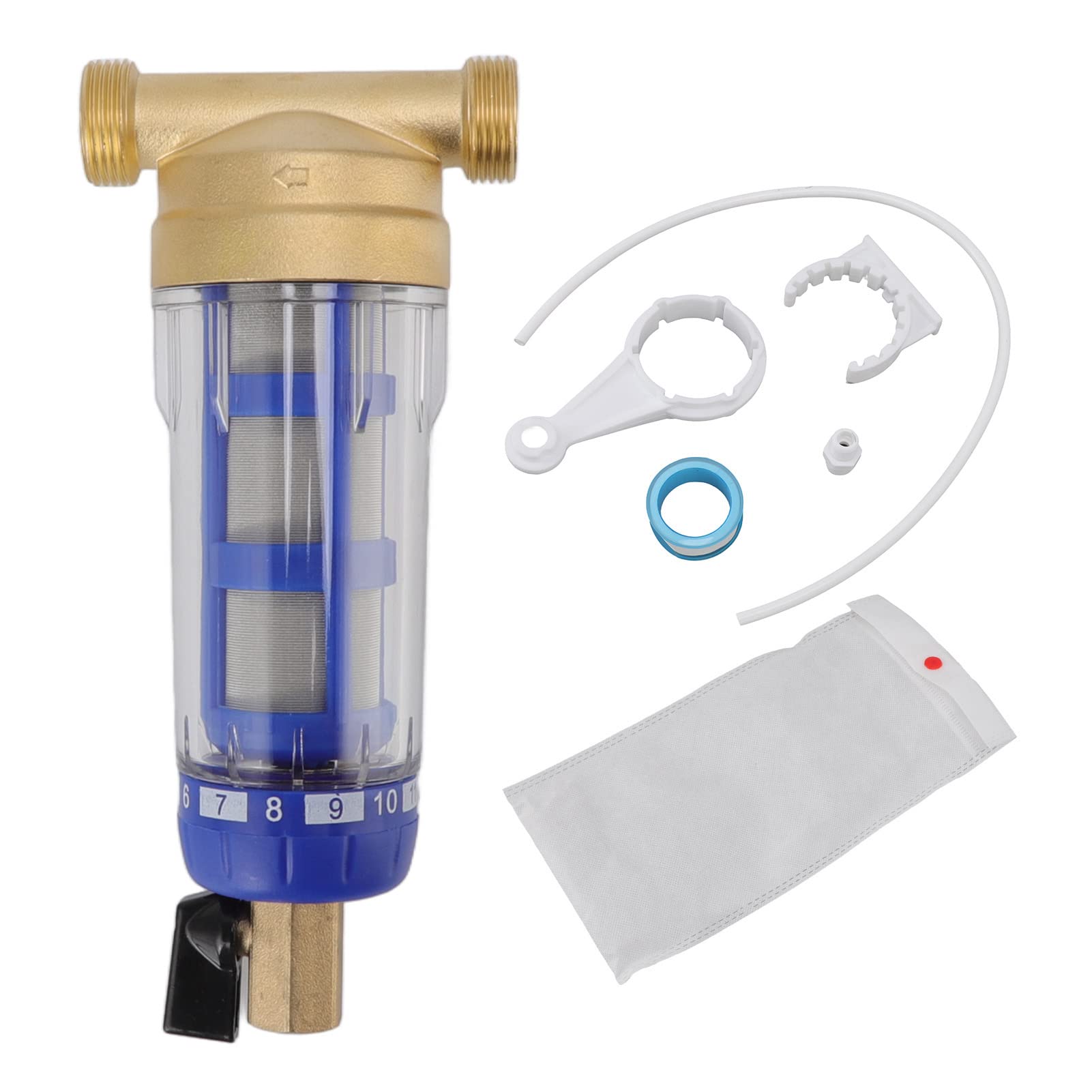 Whole House Spin Down Sediment Water Filter - Reusable Sediment Filter System for Clean Water | Perfect for Well Water, RV & Home Plumbing Protection
