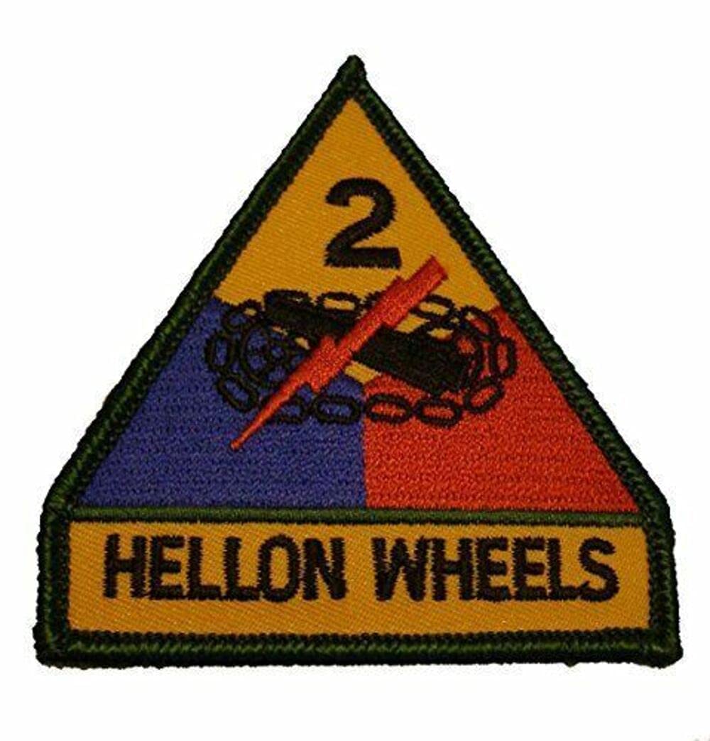 US Army 2nd Armored Division AD 'Hell On Wheels' Embroidered Patch for Veterans - Military Collectible, Jacket & Backpack Decoration