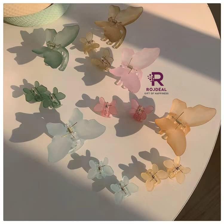 ROJDEAL Butterfly Hair Clips for Women - 4 Pack Large Claw Clips for Thick Long Hair - Stylish Hair Accessories for Ponytail, Bun & Updo Hairstyles - Perfect for Work, Party & Everyday Use