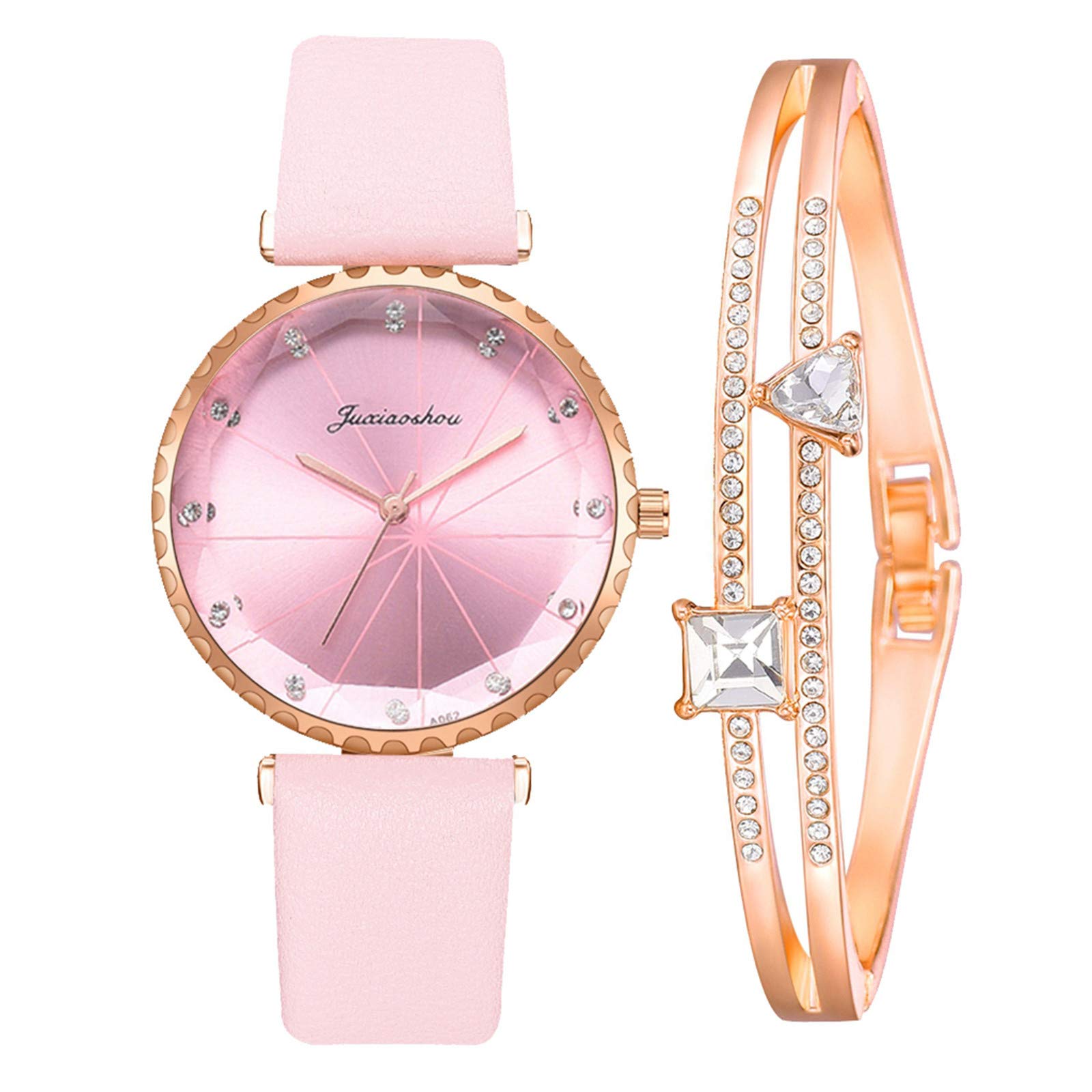 Elegant Minimalist Women's Quartz Watch with Leather Band & Rhinestone Dial - Stylish Fashion Accessory for Casual, Office & Special Occasions